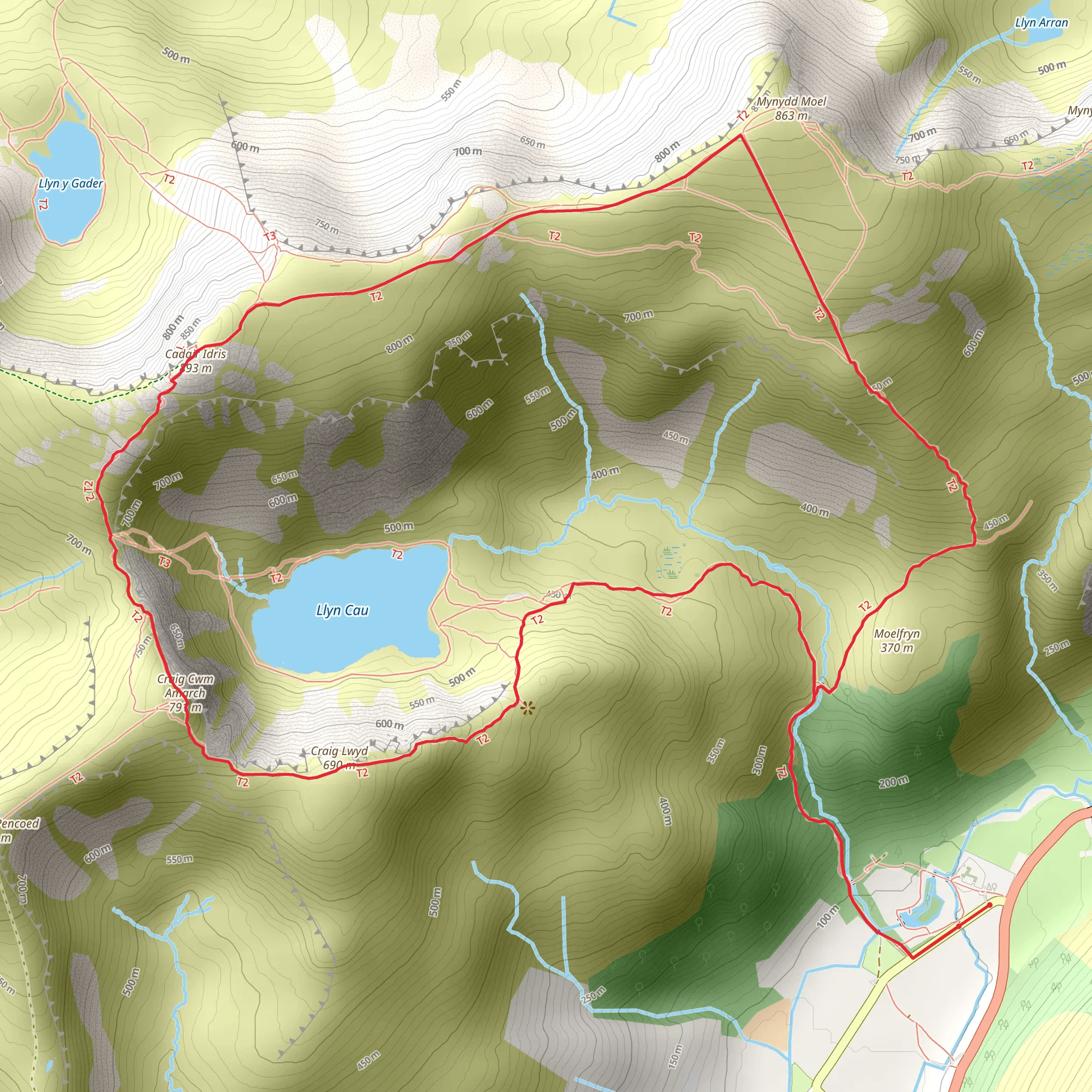 Cadair Idris from Minffordd mobile static map