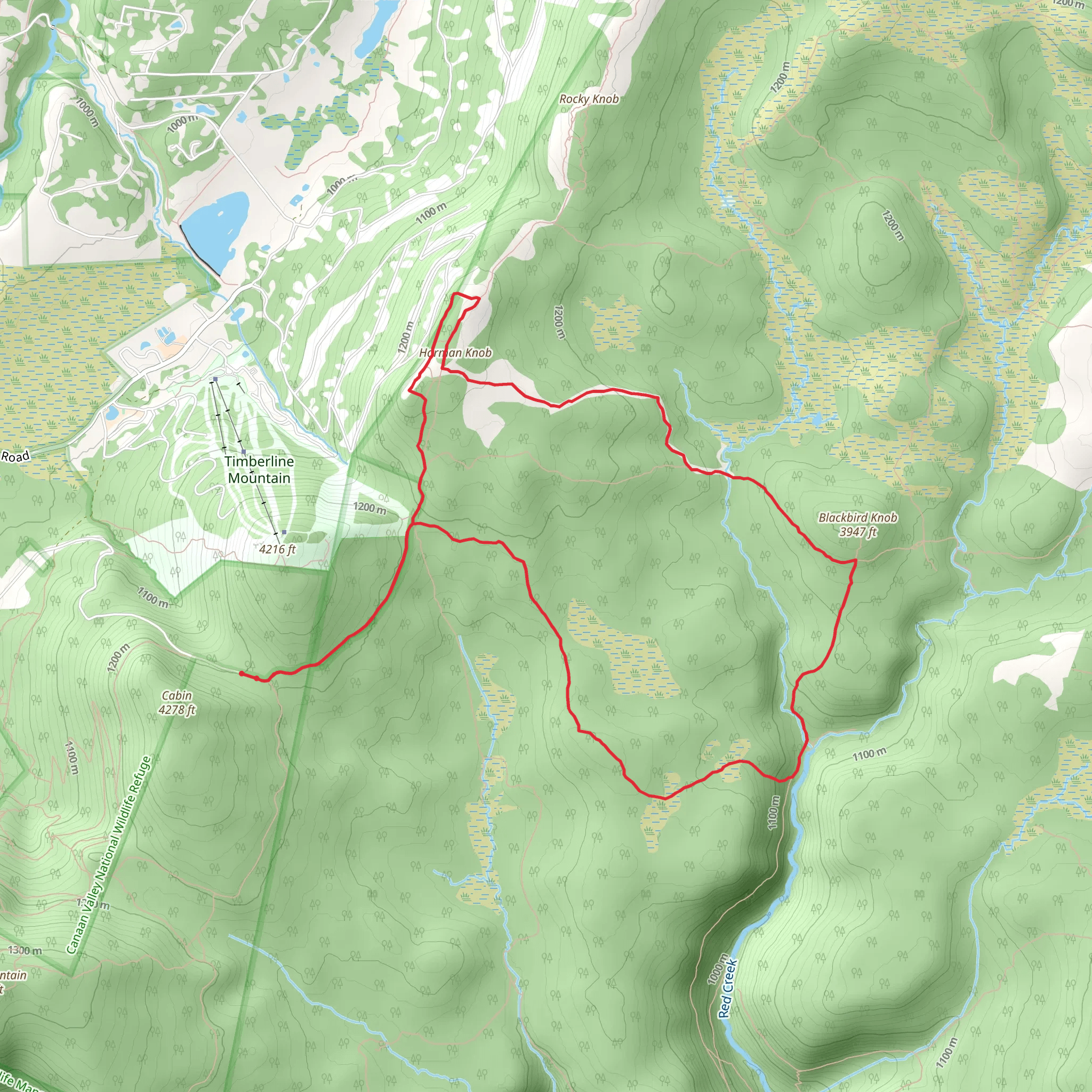 ADT, Breathed Mountain Trail and Harman Loop Trail mobile static map