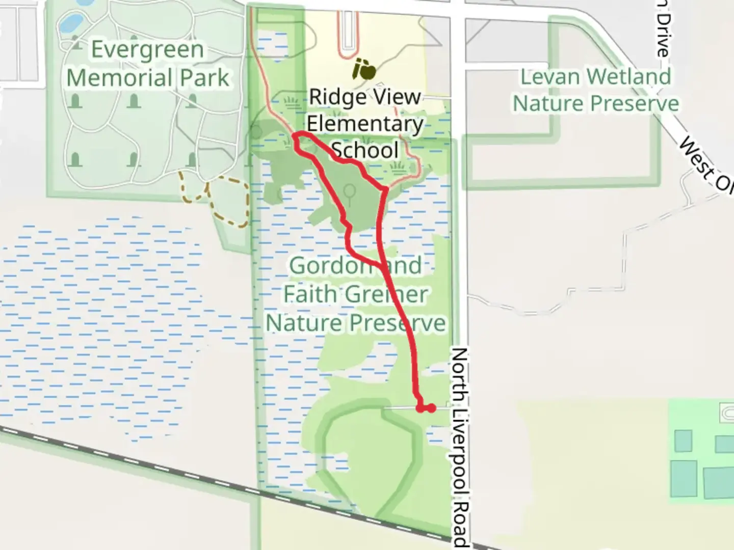 An image depicting the trail North Liverpool Road Loop and its surrounding area.