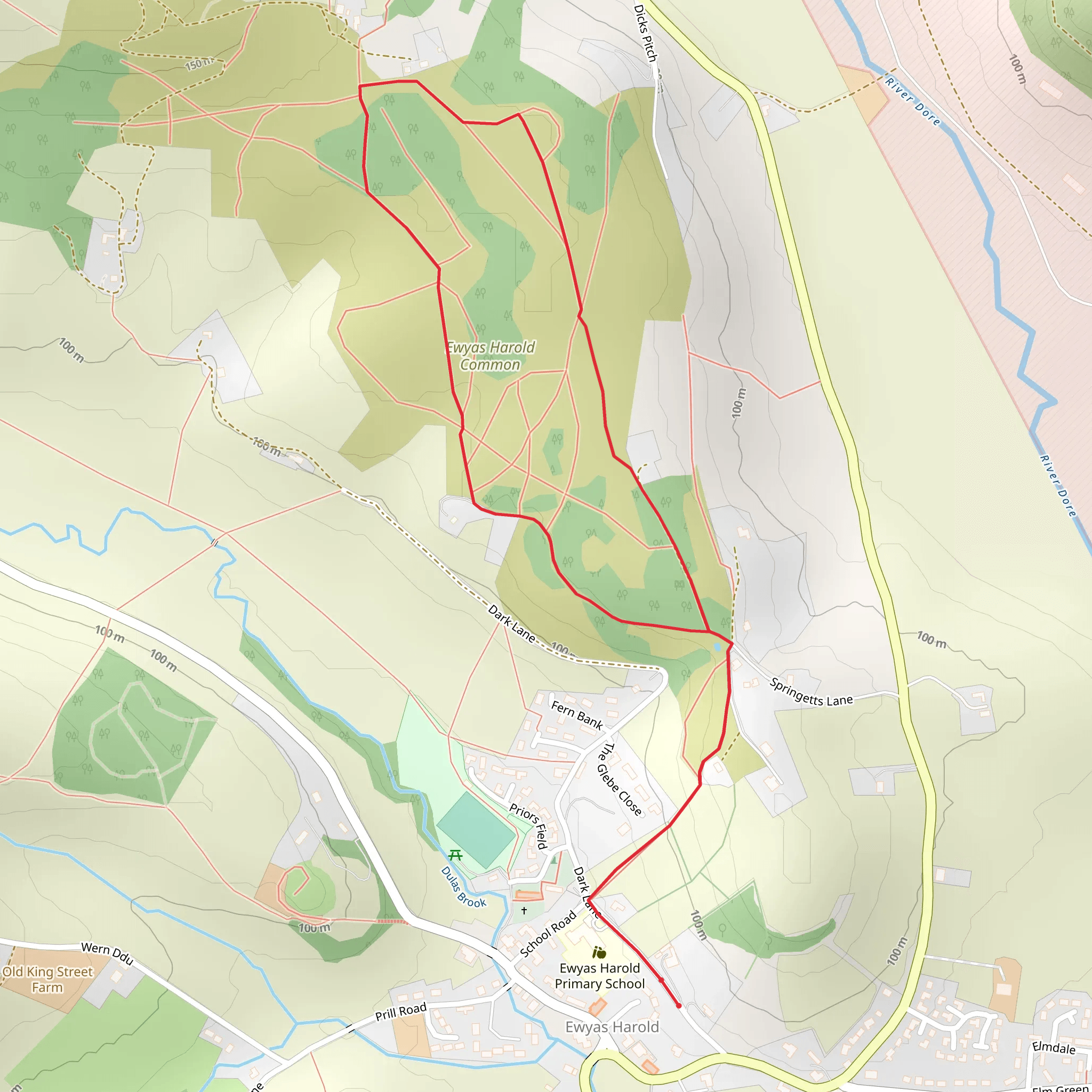 Ewyas Harold Common Loop mobile static map