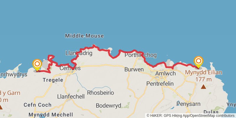 Anglesey Coastal Path stage 3 Map