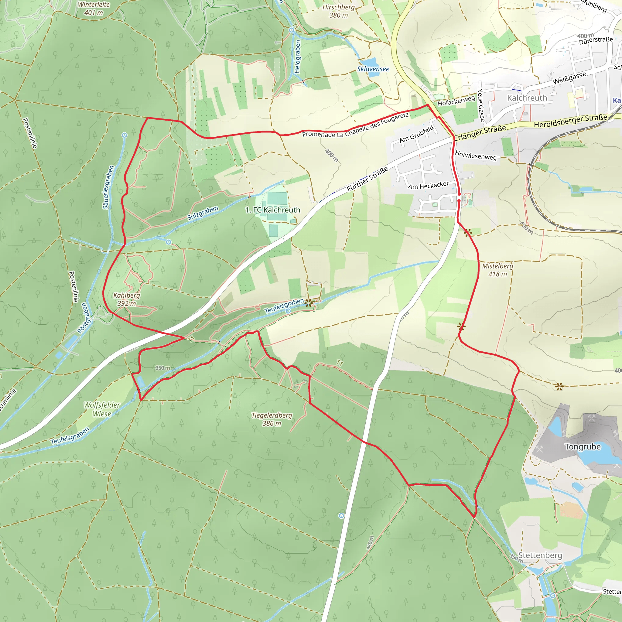 Mistelberg and Kahlberg Loop - Kalchreuth mobile static map