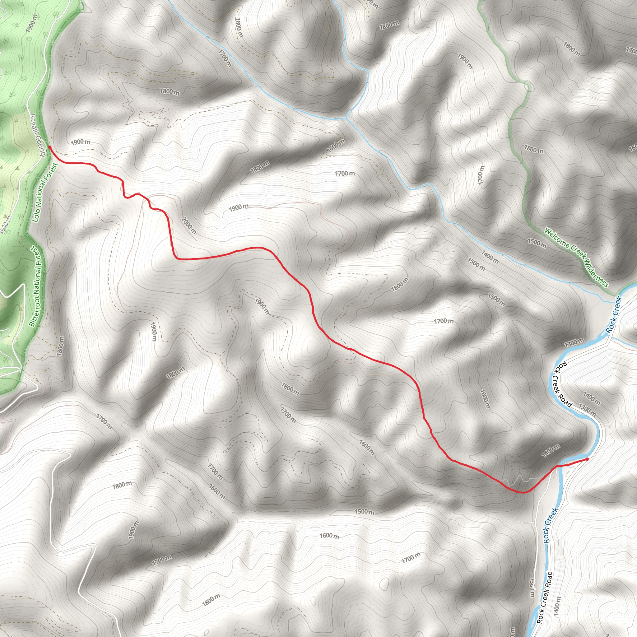 Wahlquist Ridge Trail mobile static map
