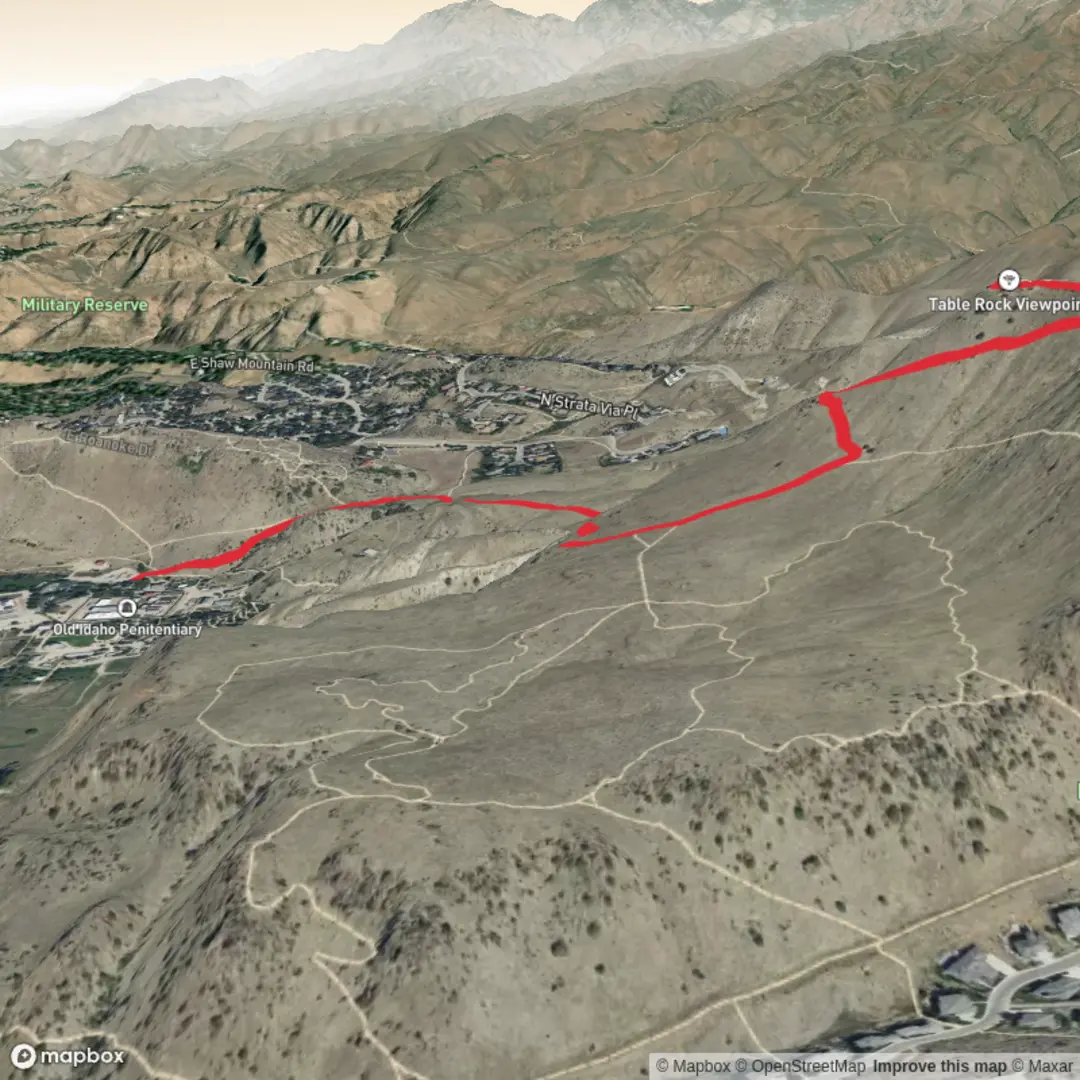 An image depicting the trail Table Rock and its surrounding area.