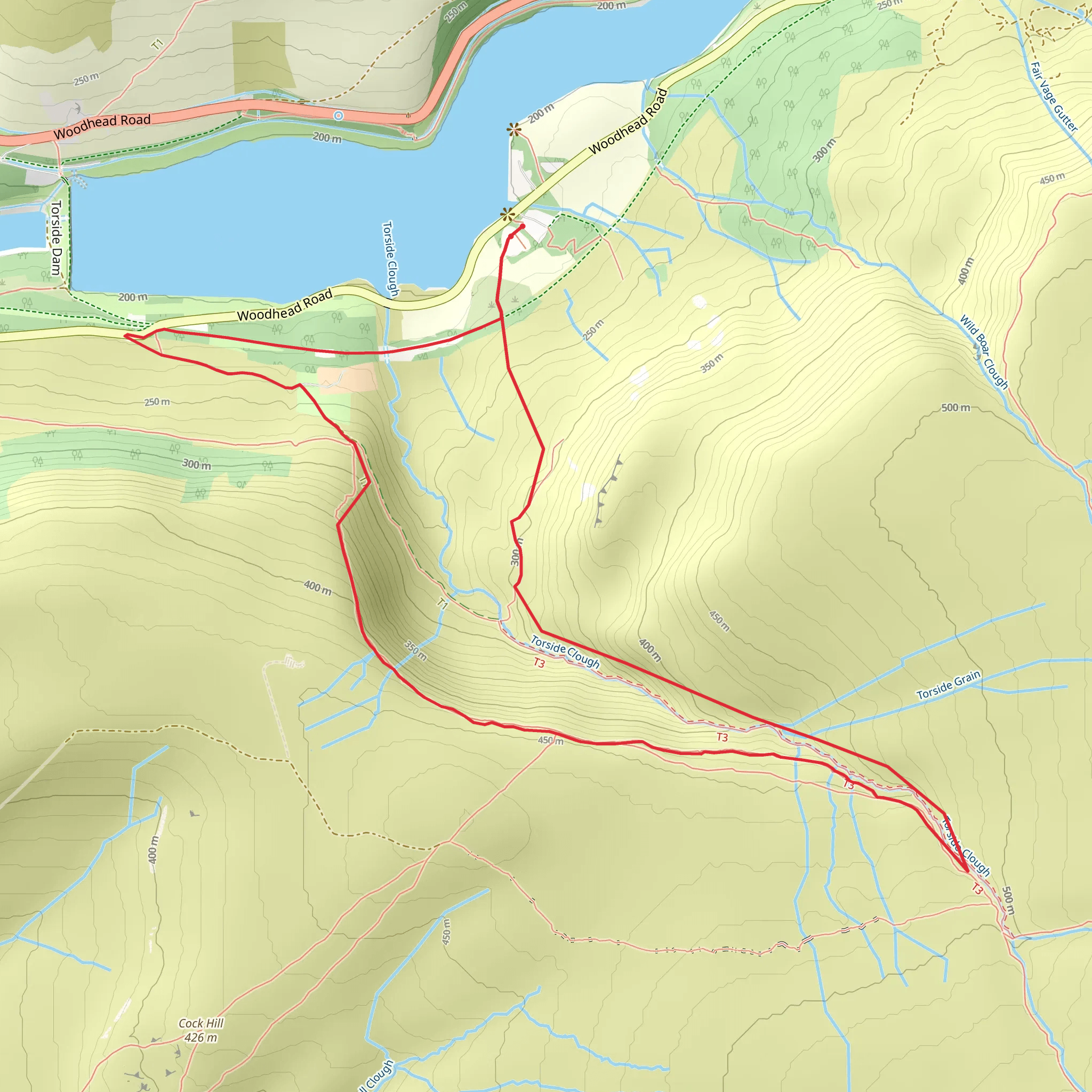 Torside Clough from Longdendale mobile static map