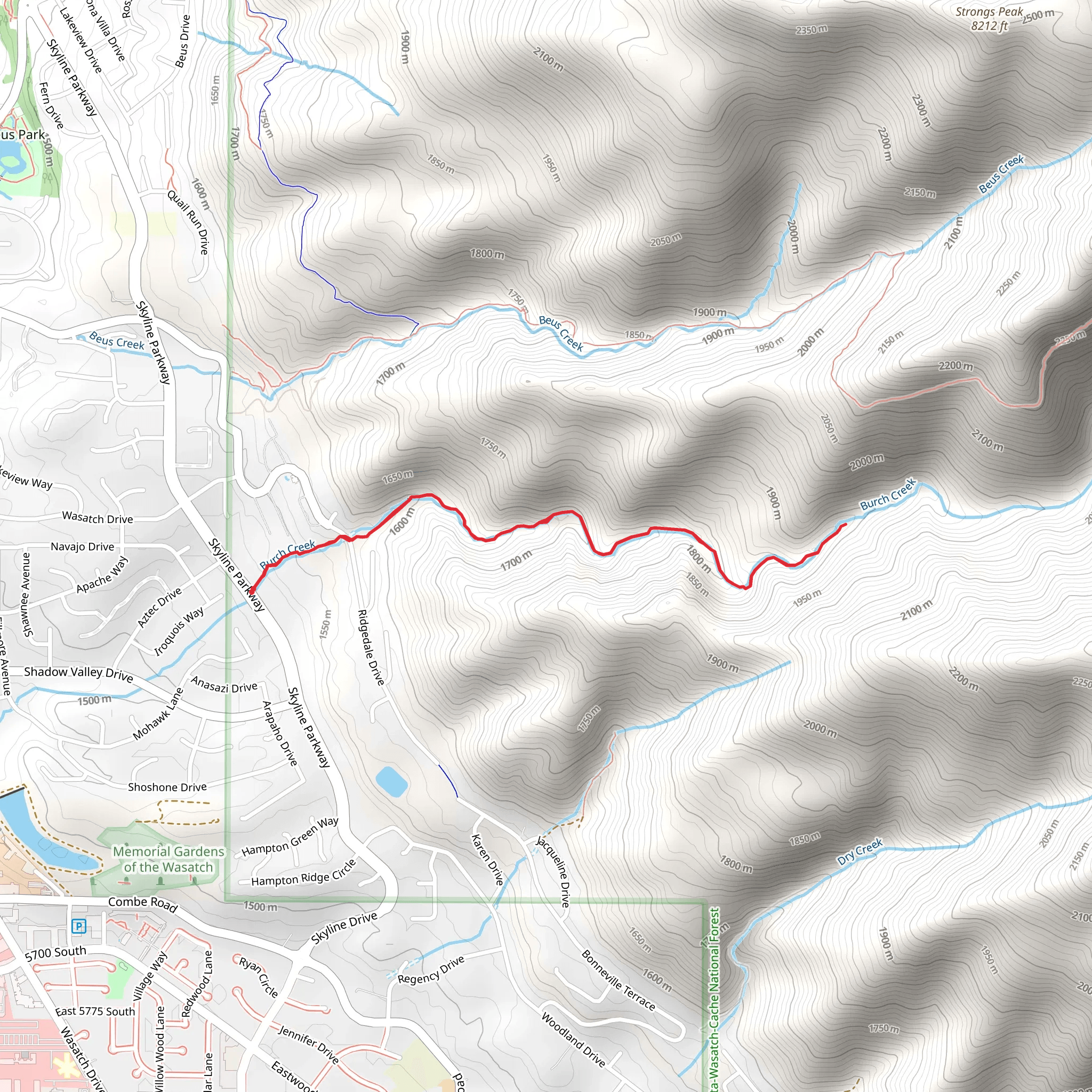 Burch Creek Trail mobile static map
