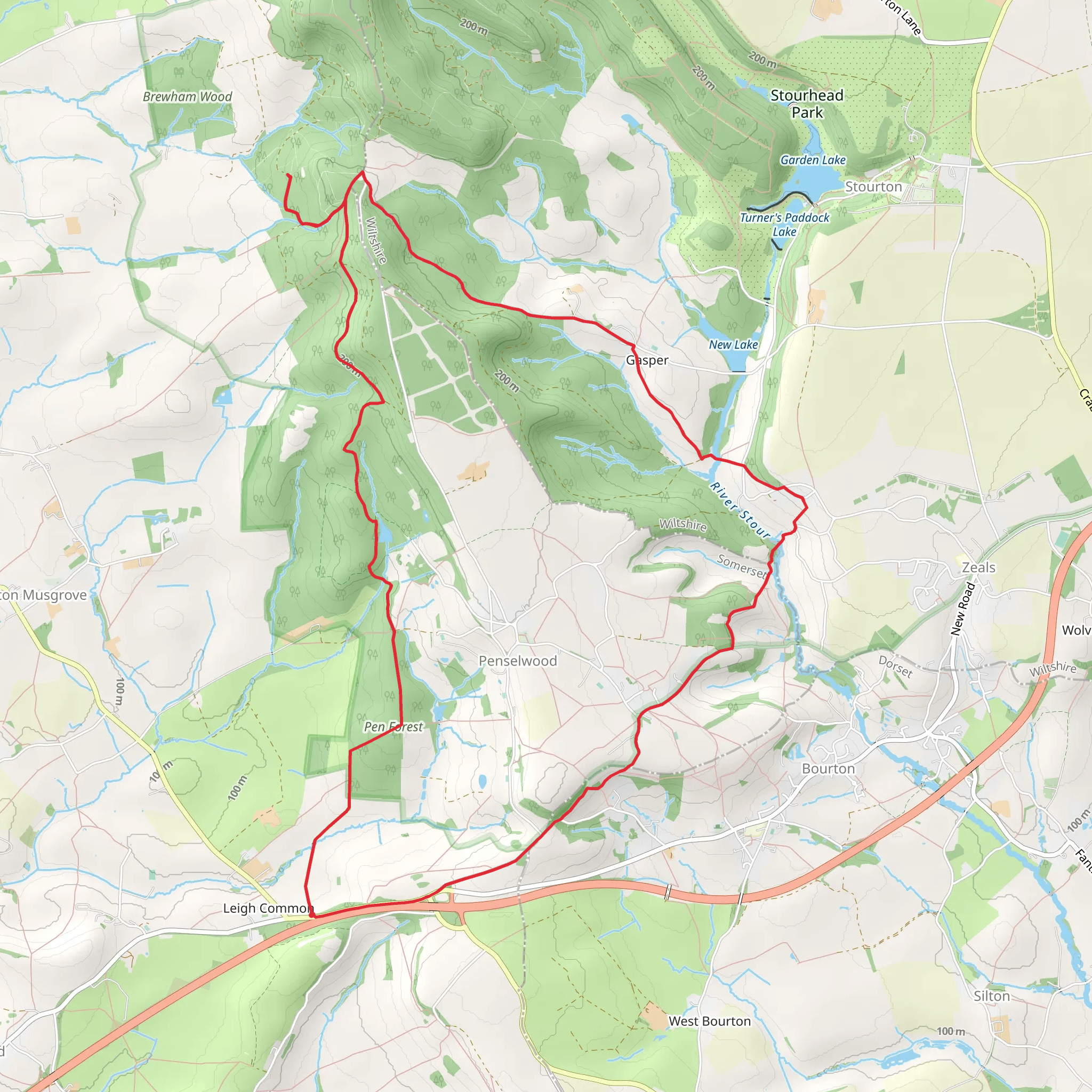 Pen Forest and Cockroad Wood Castle Loop mobile static map