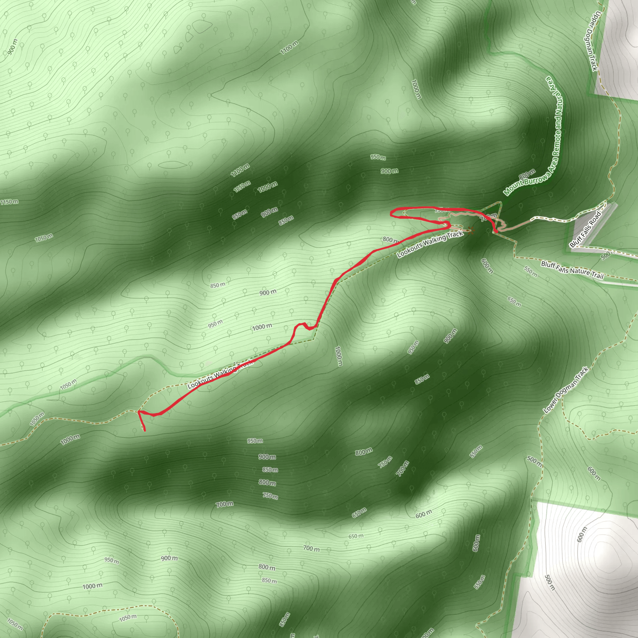 Campbells and Ross Lookouts Trail mobile static map