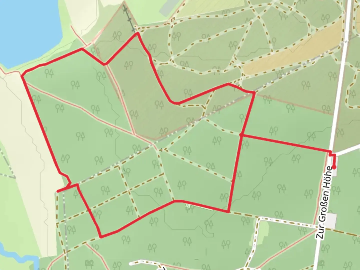 An image depicting the trail Große Höhe Loop and its surrounding area.