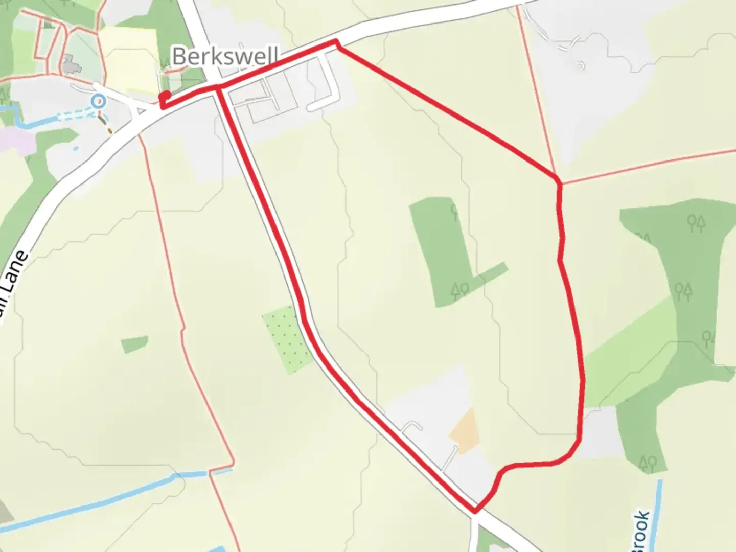 An image depicting the trail Berkswell Short Loop and its surrounding area.