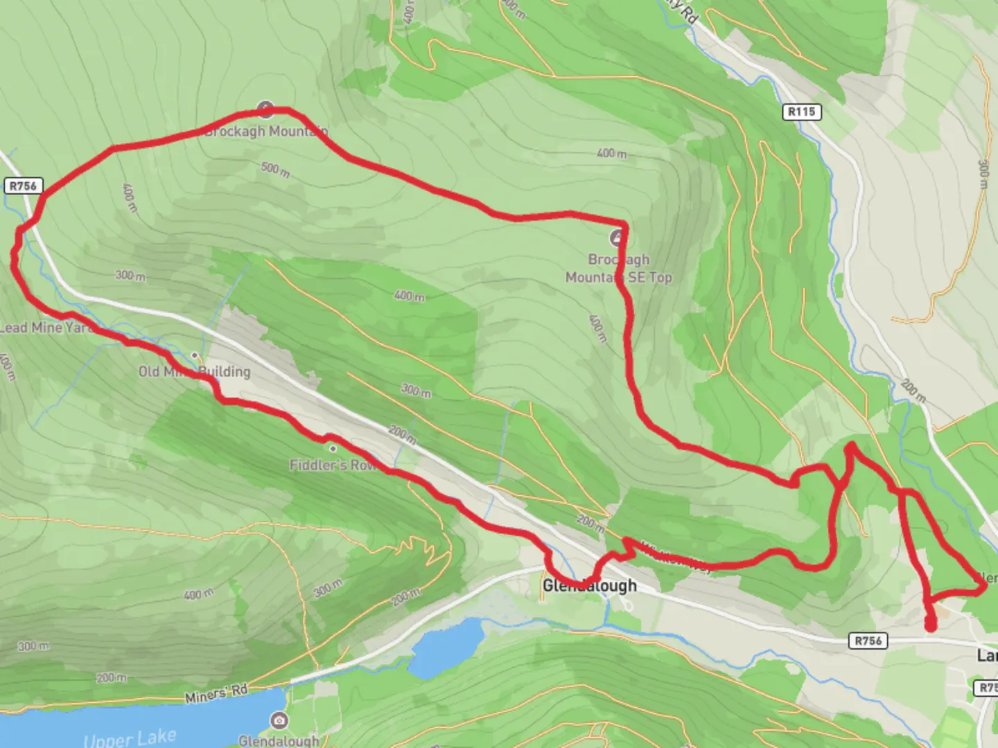 An image depicting the trail Brockagh Night Hike and its surrounding area.