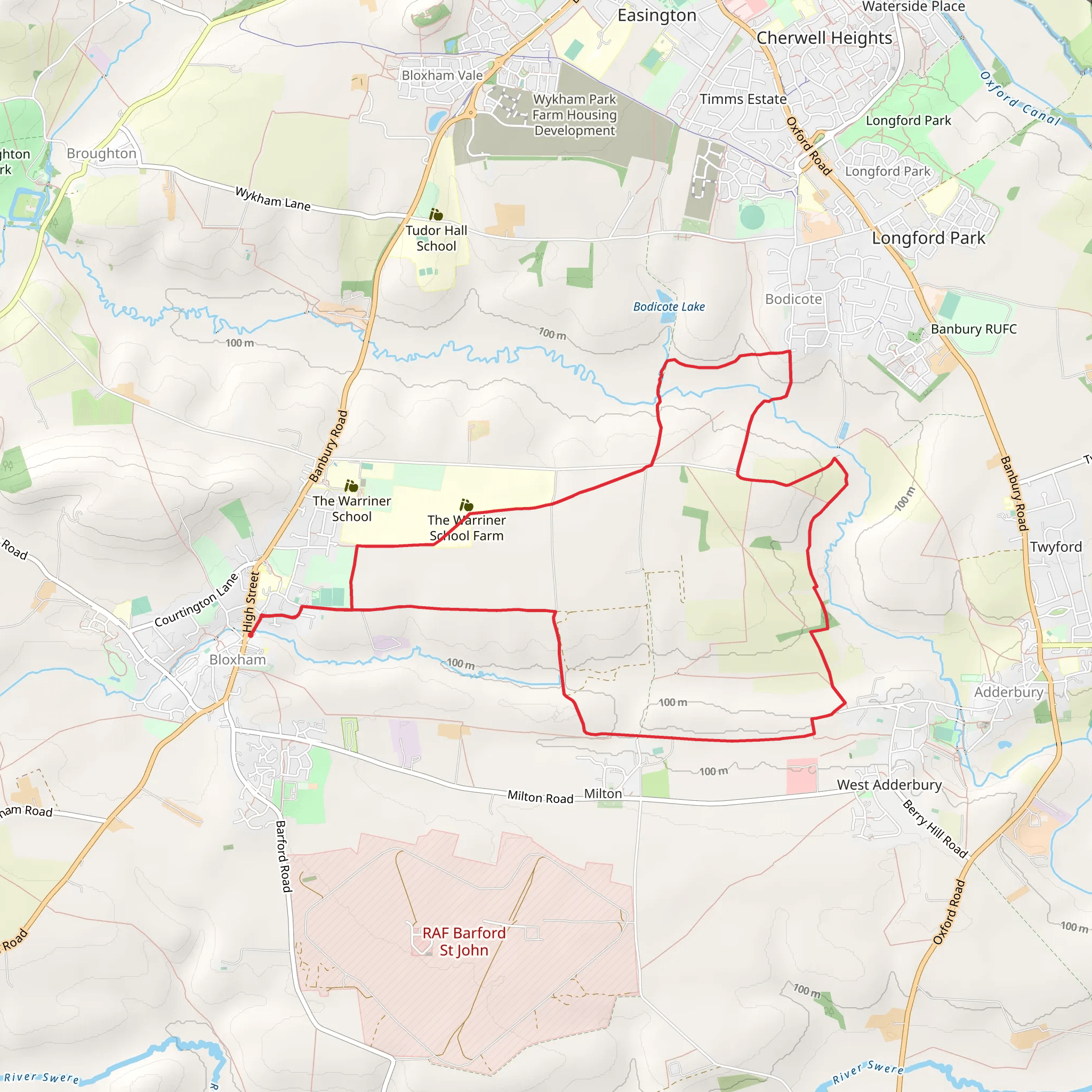 Bloxham Eastern Loop mobile static map