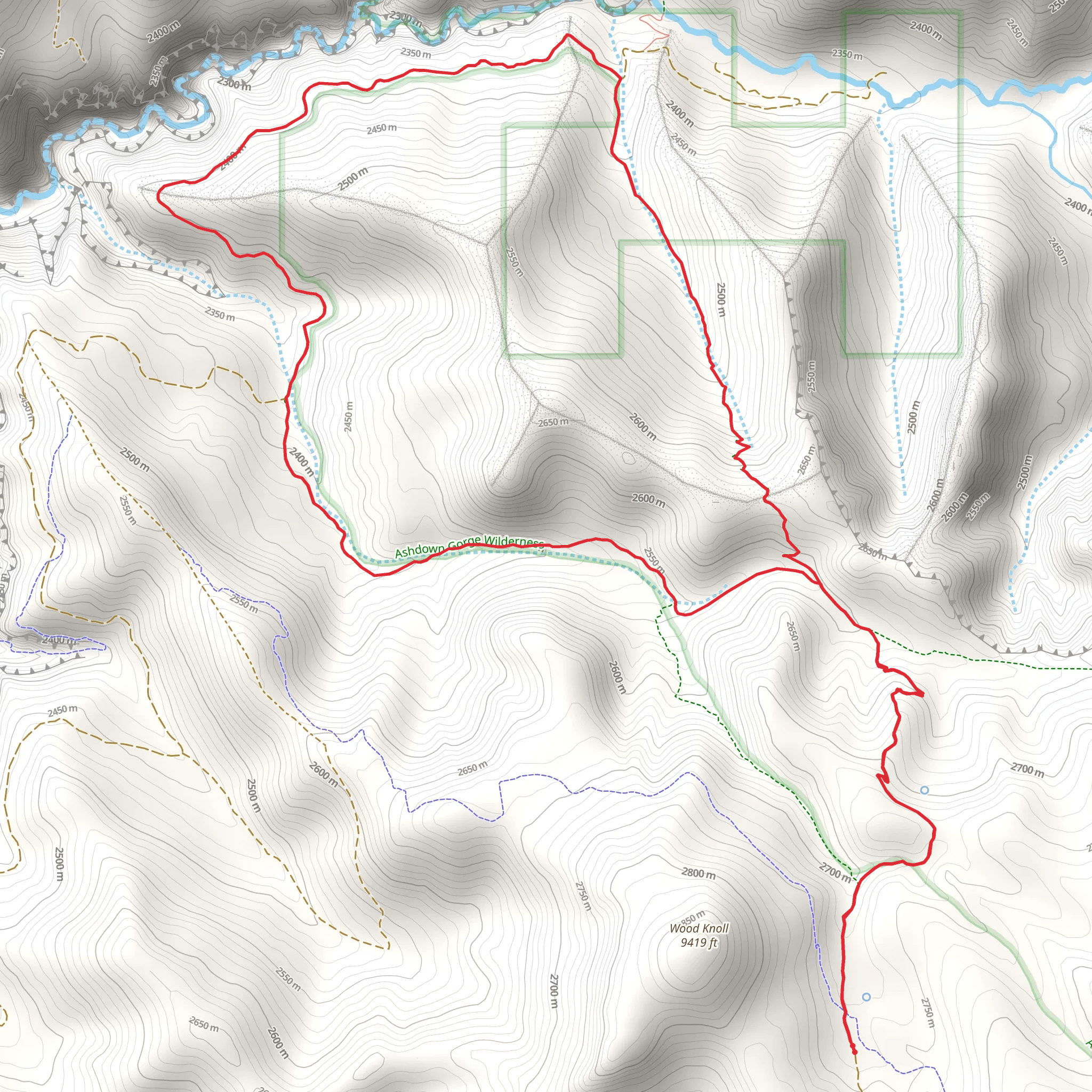 Crystal Spring Trail and Long Hollow Trail mobile static map