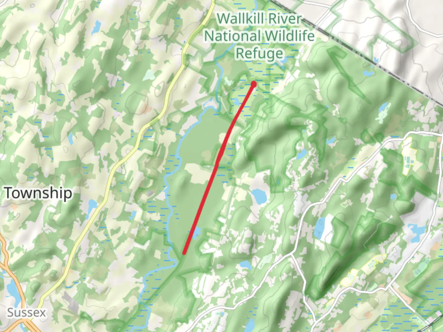 An image depicting the trail Timberdoodle Trail Out and Back and its surrounding area.