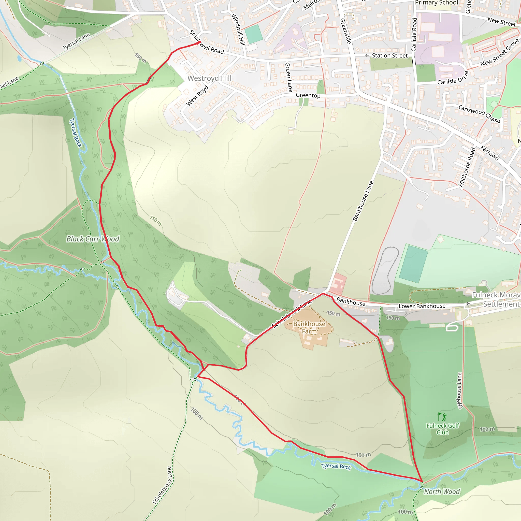 Bankhouse and Bottom the Banks Walk mobile static map