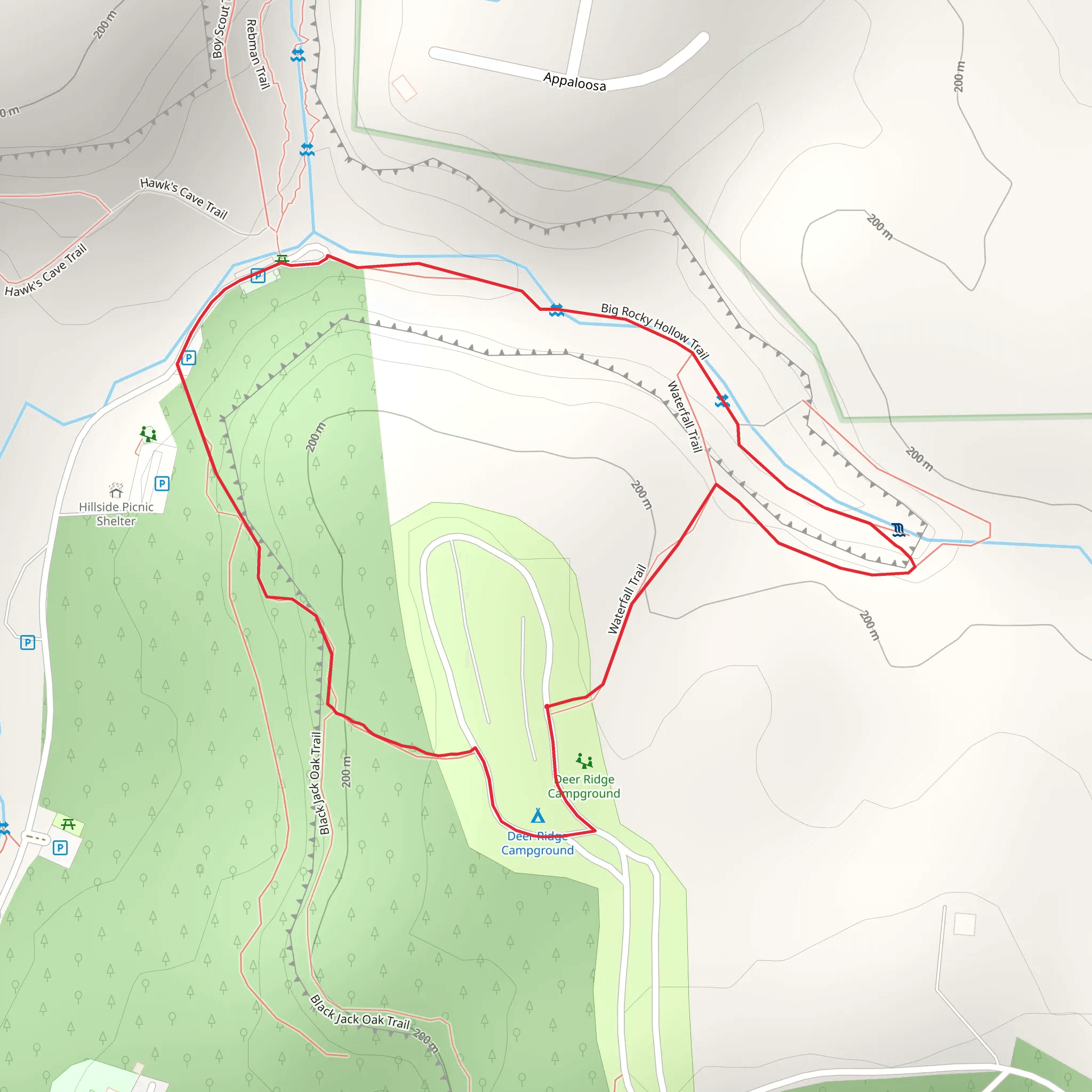 Big Rocky Hollow Loop Trail mobile static map