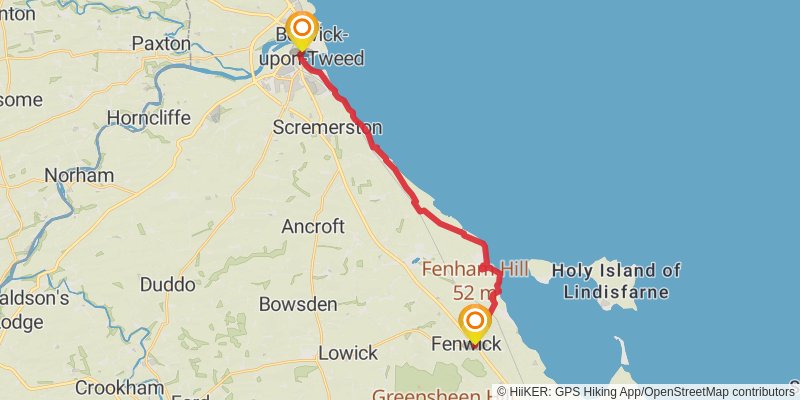 Northumberland Coast Path stage 4 Map