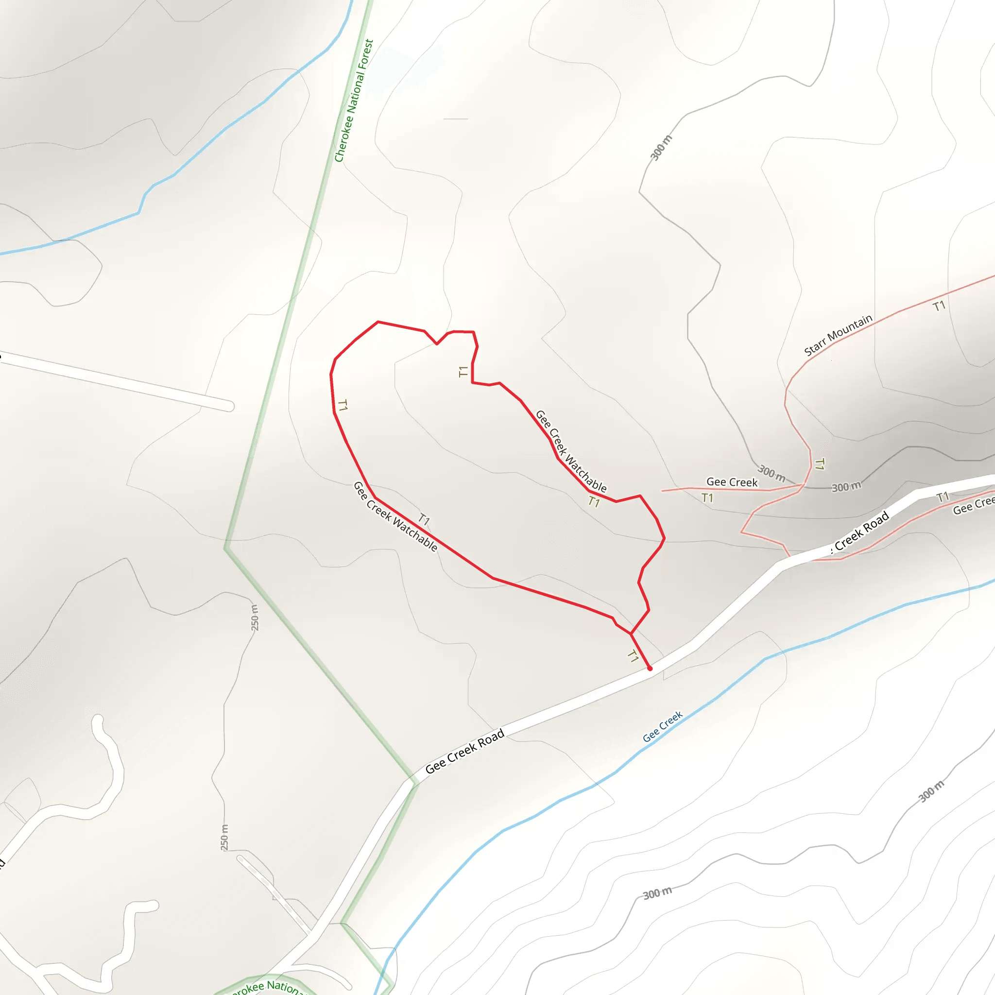 Gee Creek Watchable Loop mobile static map