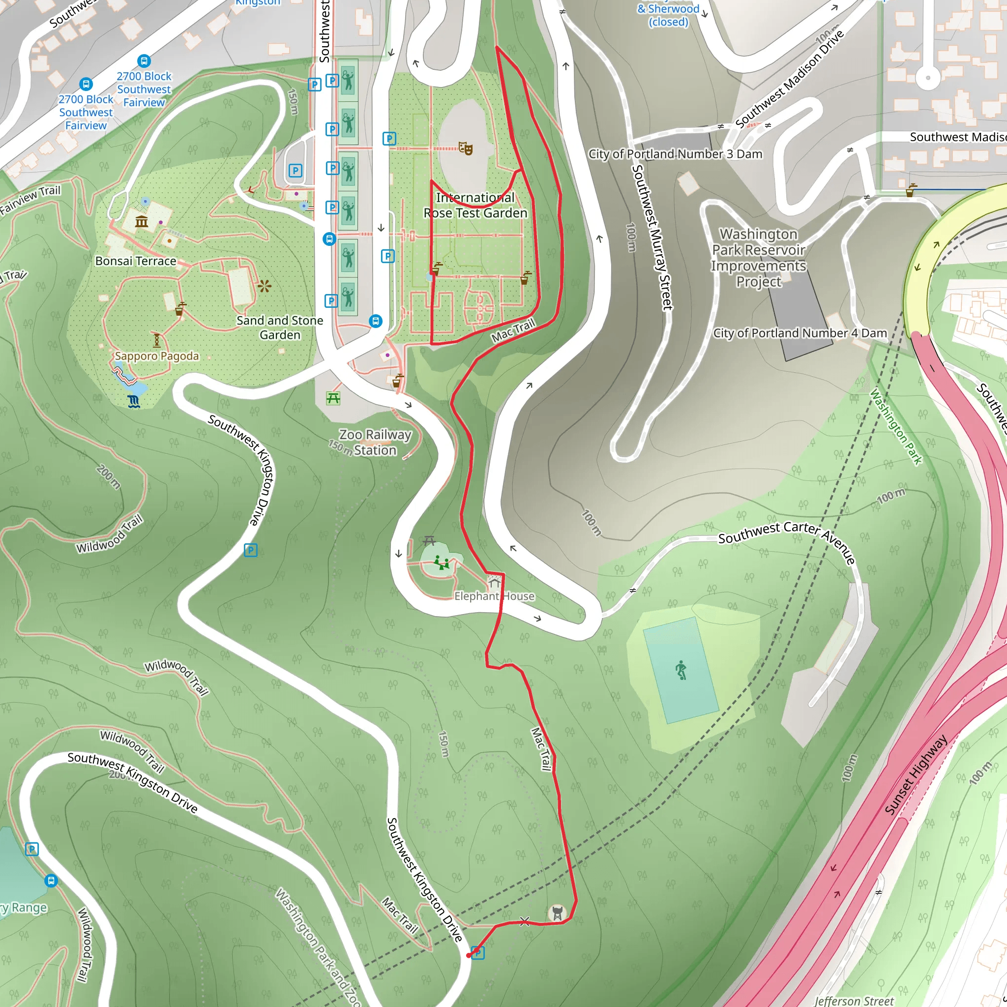 International Rose Test via Mac Trail mobile static map
