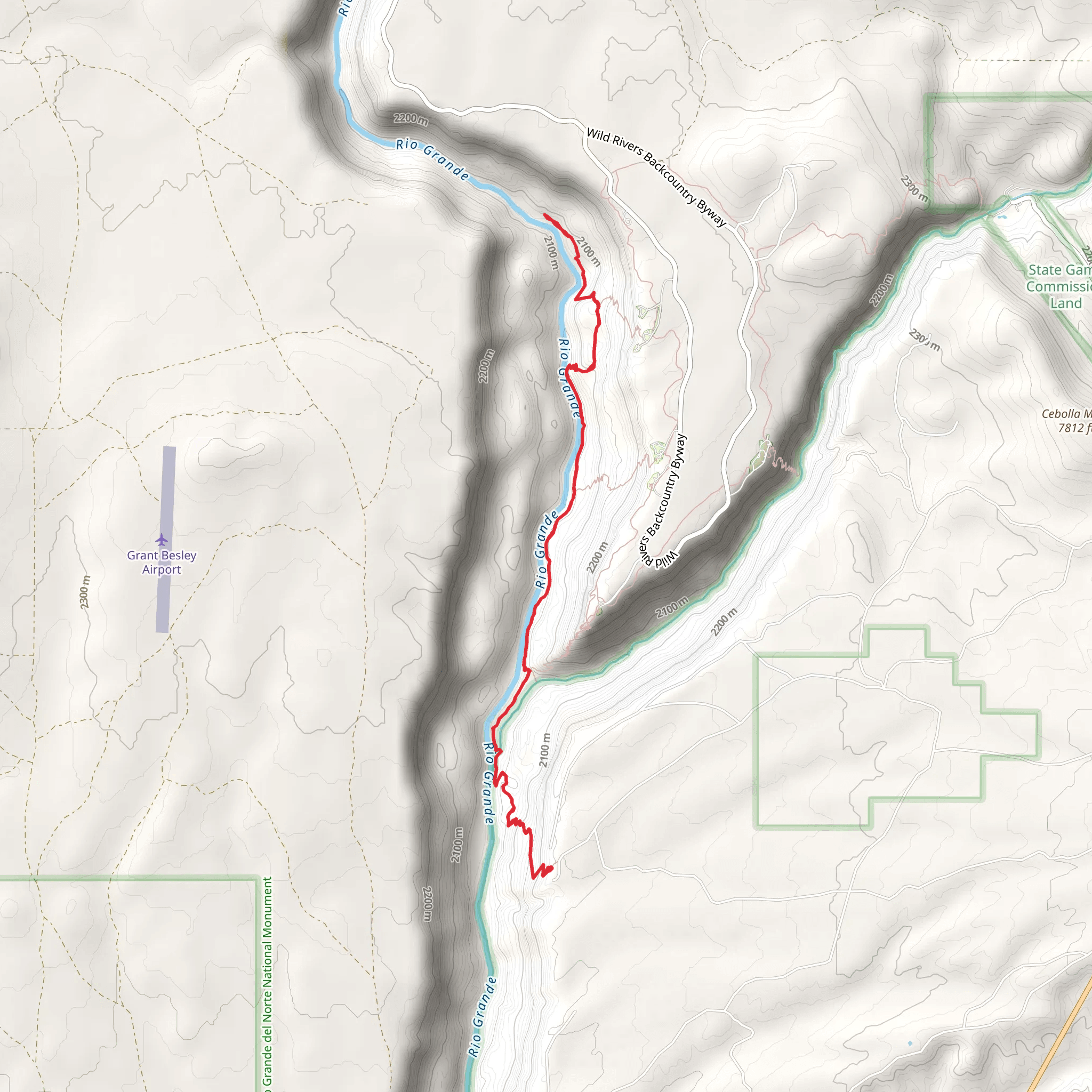 Rio Grande via River Trail mobile static map