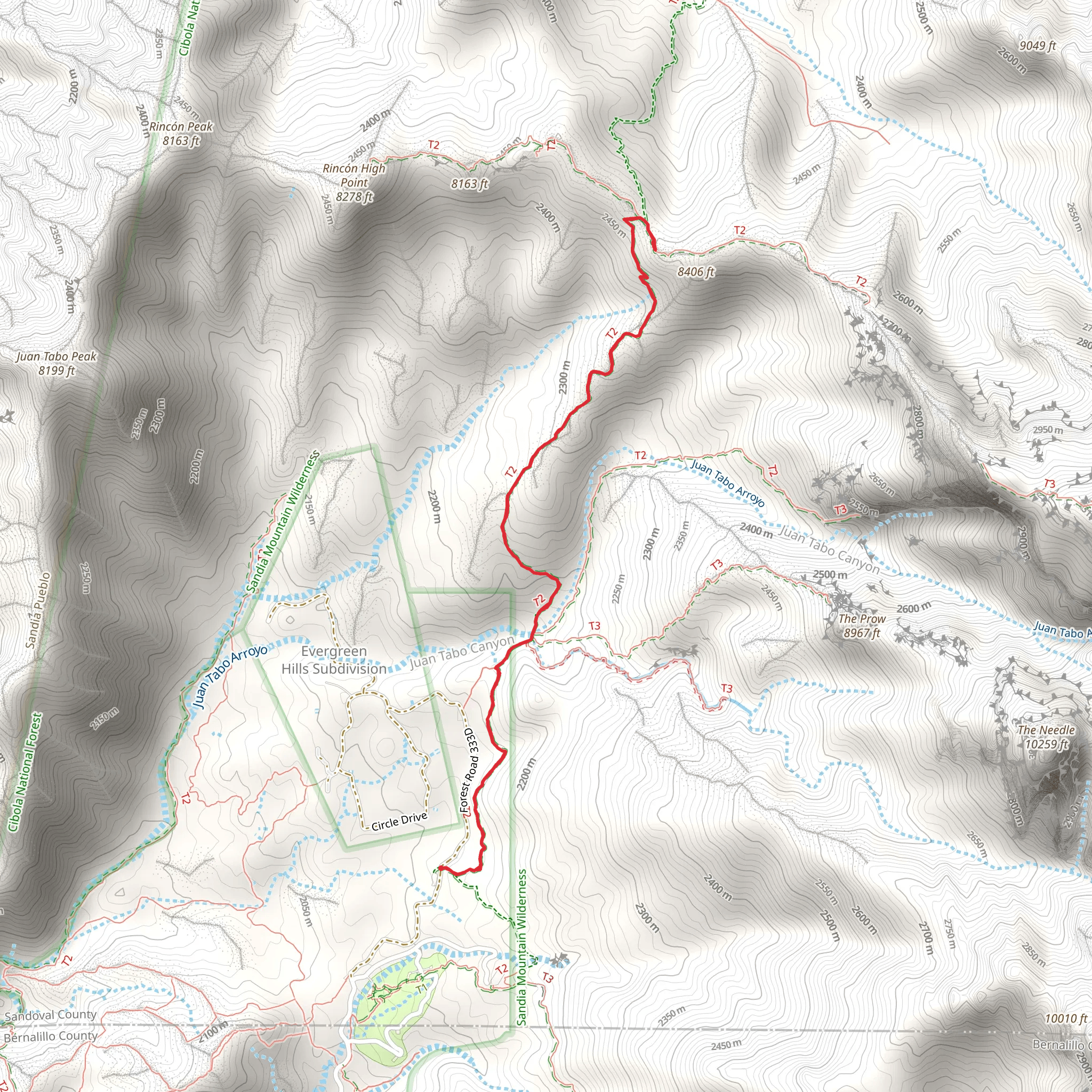 Piedra Lisa South Trail mobile static map