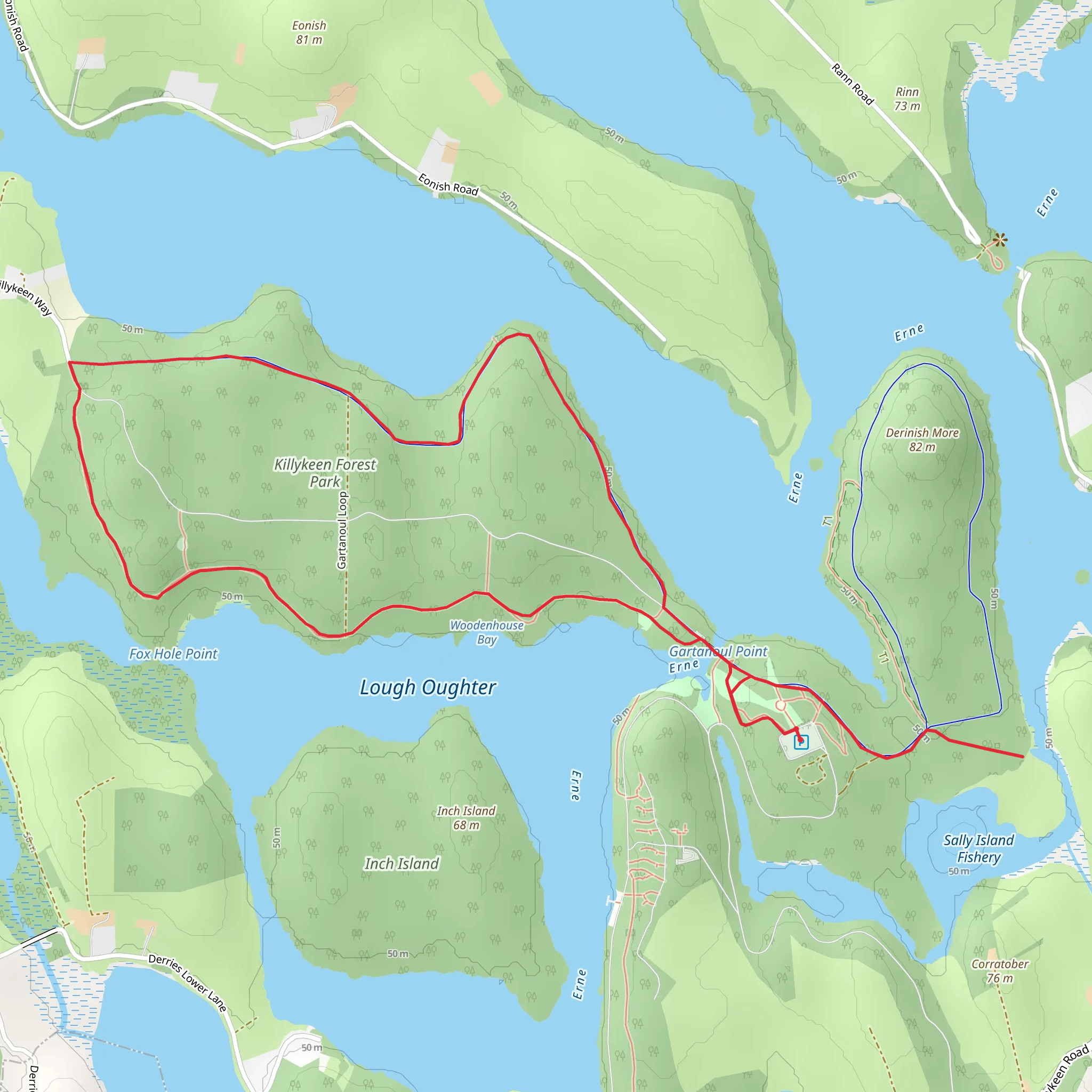 Killykeen Forest Park Loop mobile static map