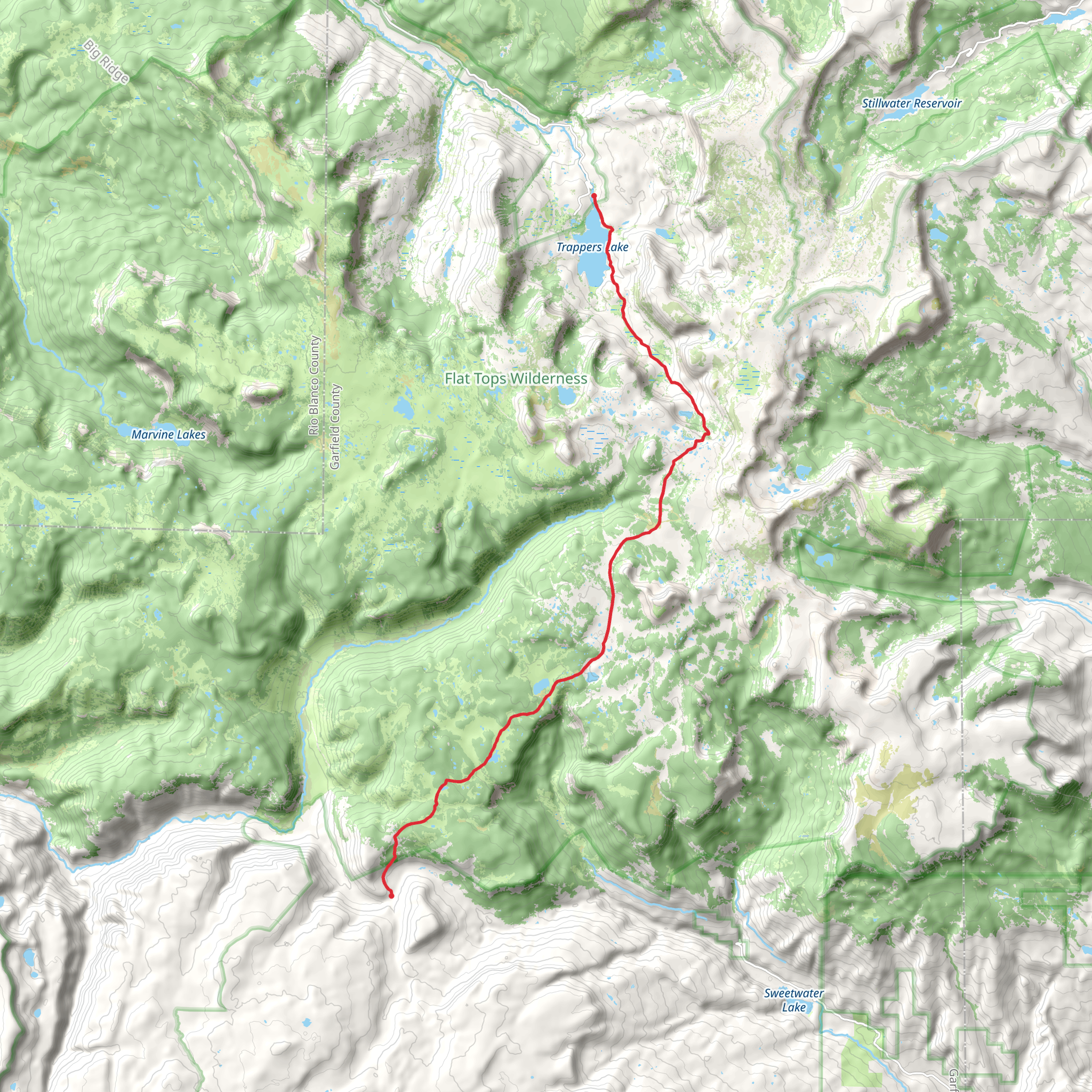 Trappers Lake Trail mobile static map