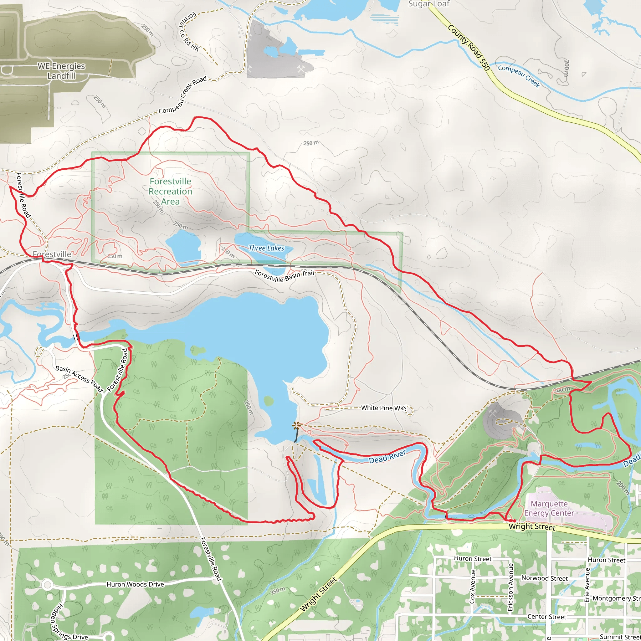 The Oxbow, North Country and Silver Lead Loop Trail mobile static map