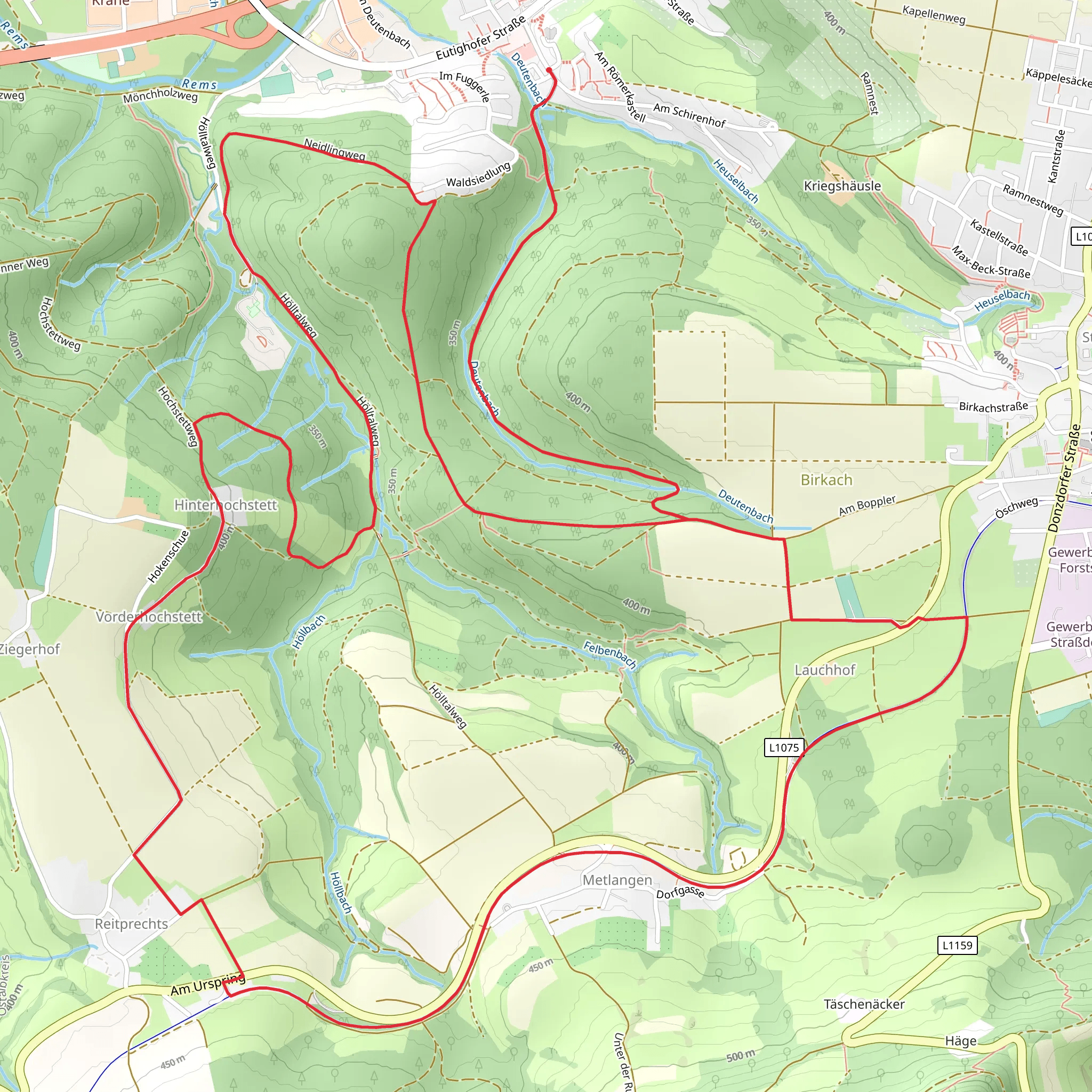 Neidling Holltal Loop mobile static map