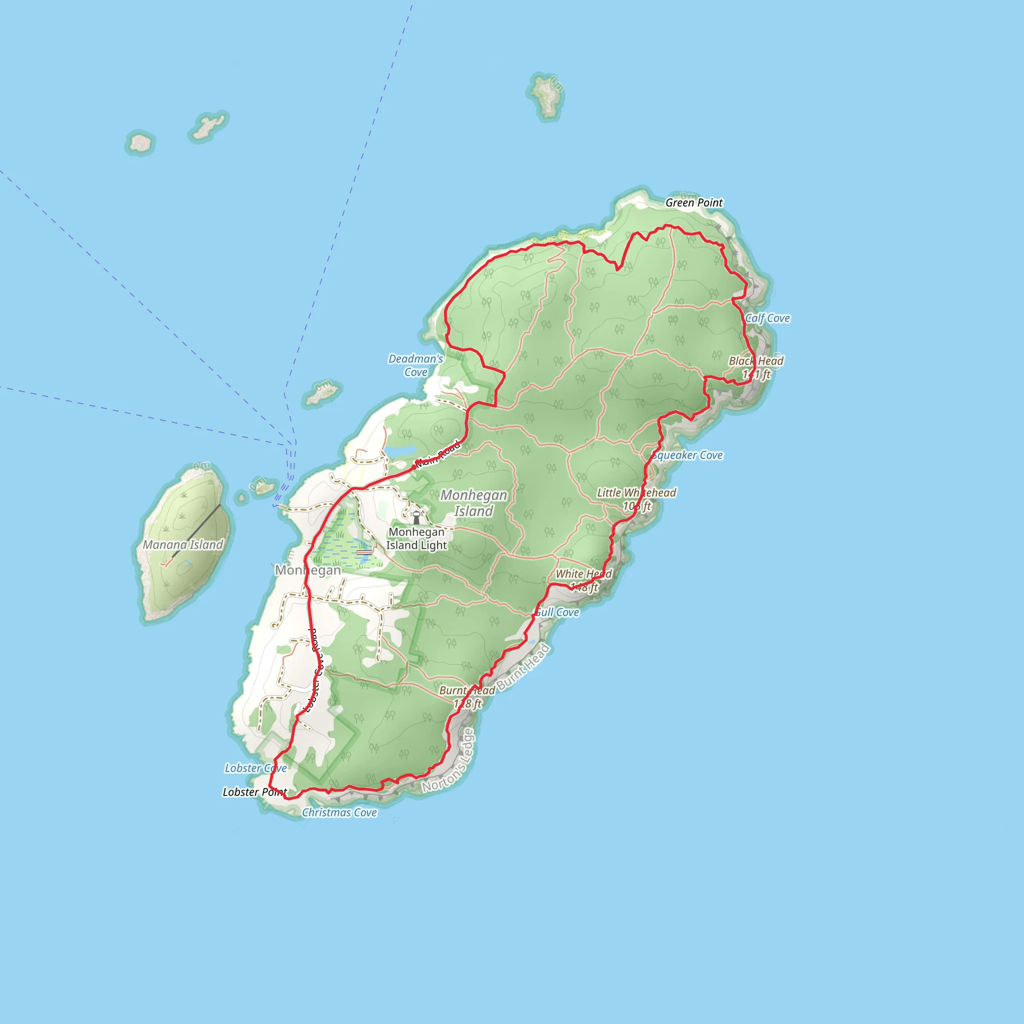 Cliff Trail - Monhegan mobile static map