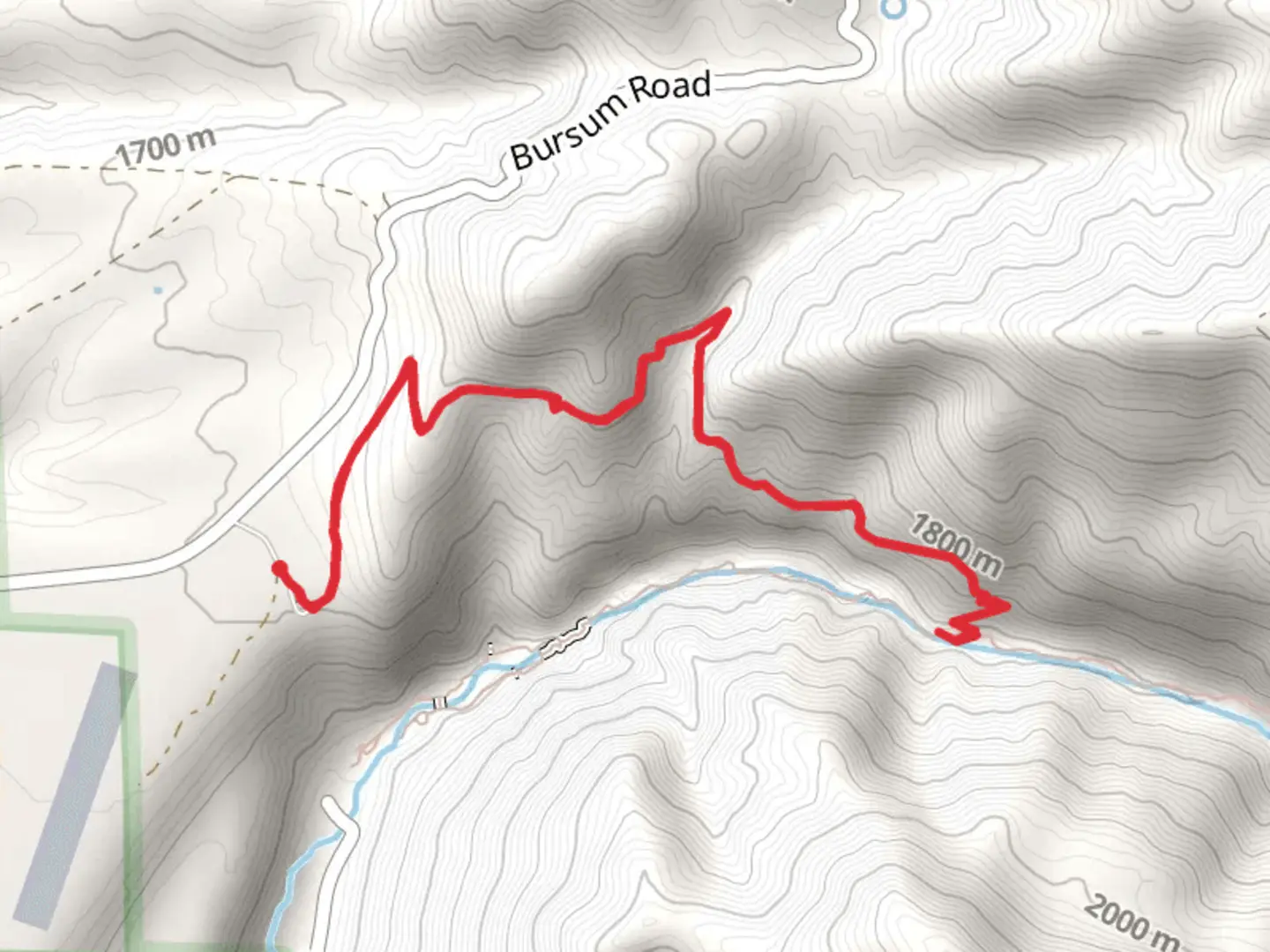 An image depicting the trail Gold Dust Trail Out and Back and its surrounding area.