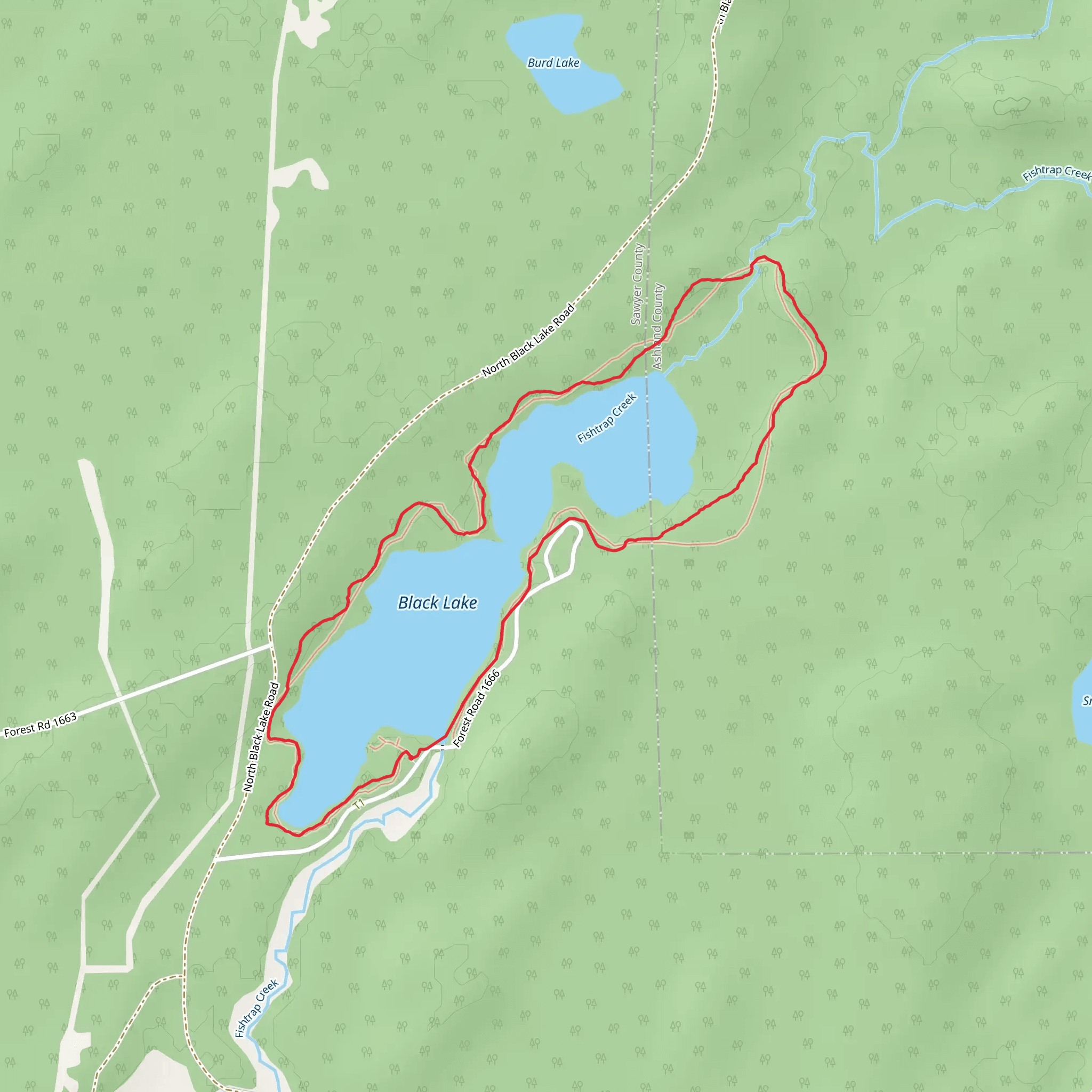 Black Lake Trail mobile static map