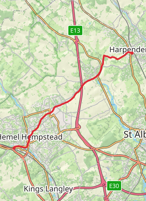 Nickey Line - Harpenden to Hemel Hempstead) mobile static map