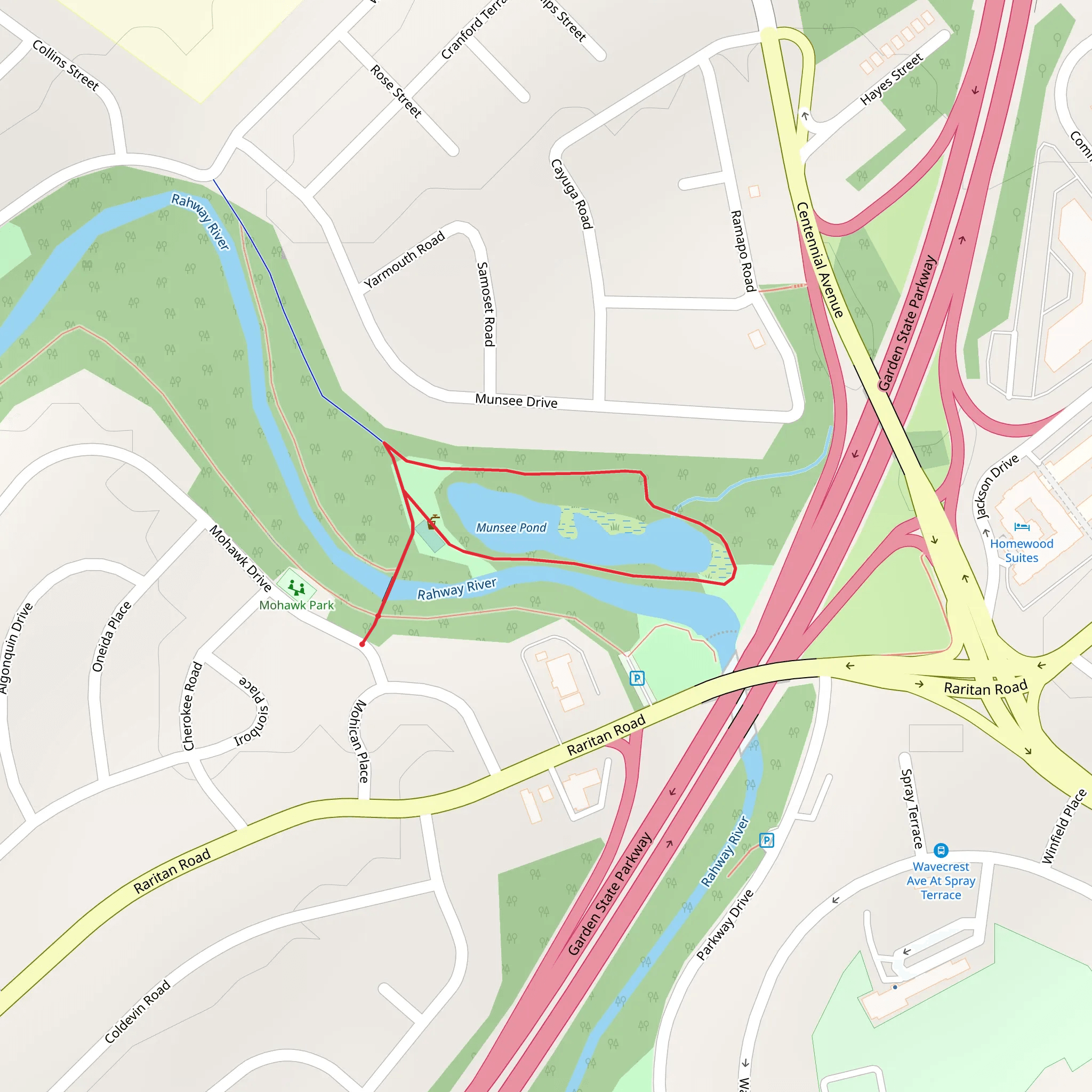 Munsee Pond Loop mobile static map