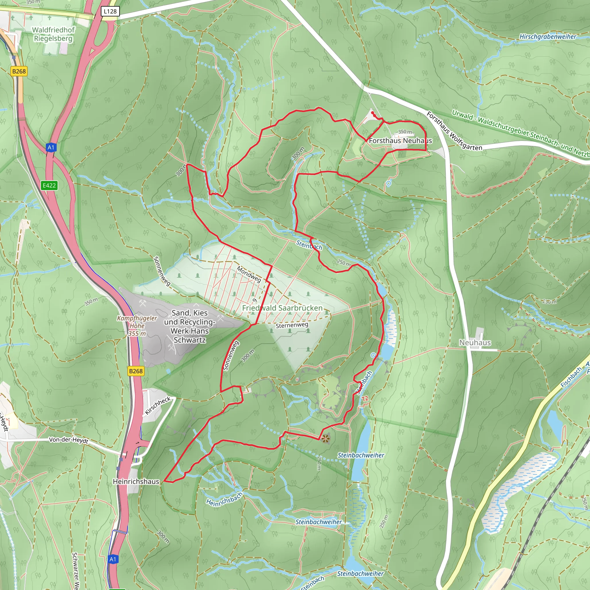 Neuhauser Höhe and Gouvysweiher via Urwald Tour mobile static map
