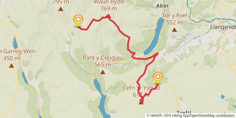 Brecon Beacons Traverse stage 5 Map