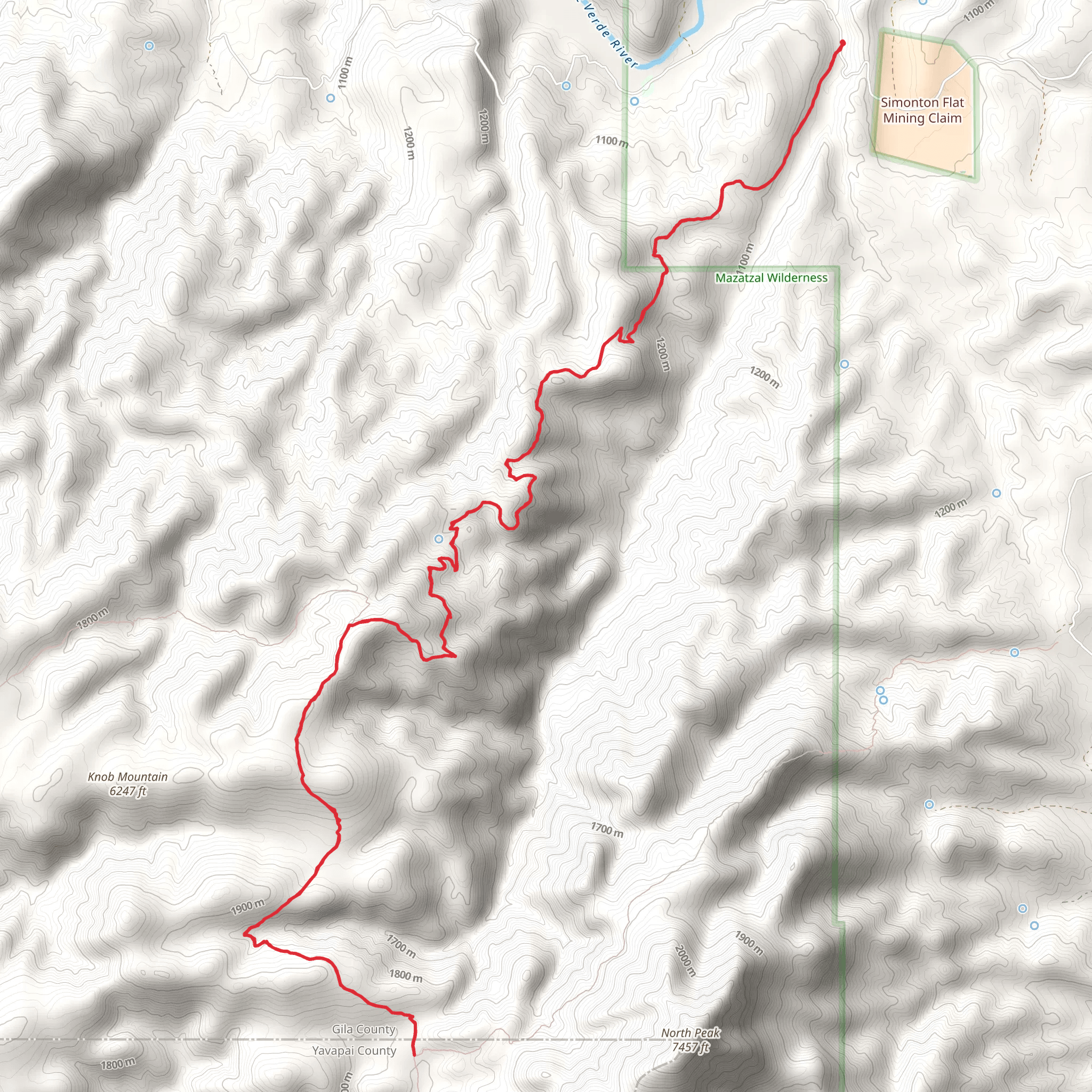 City Creek - Mazatzal Divide Trail mobile static map