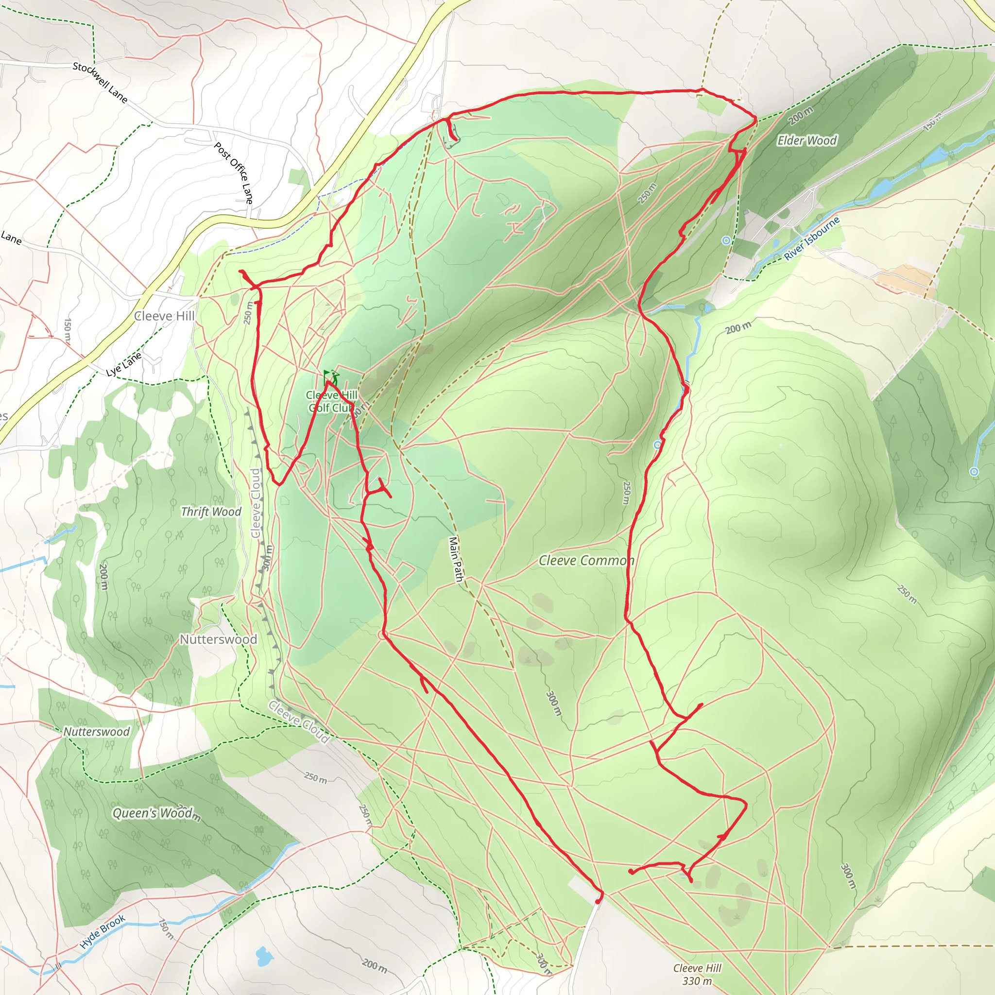 Cotwolds Cleeve Hill Circular mobile static map