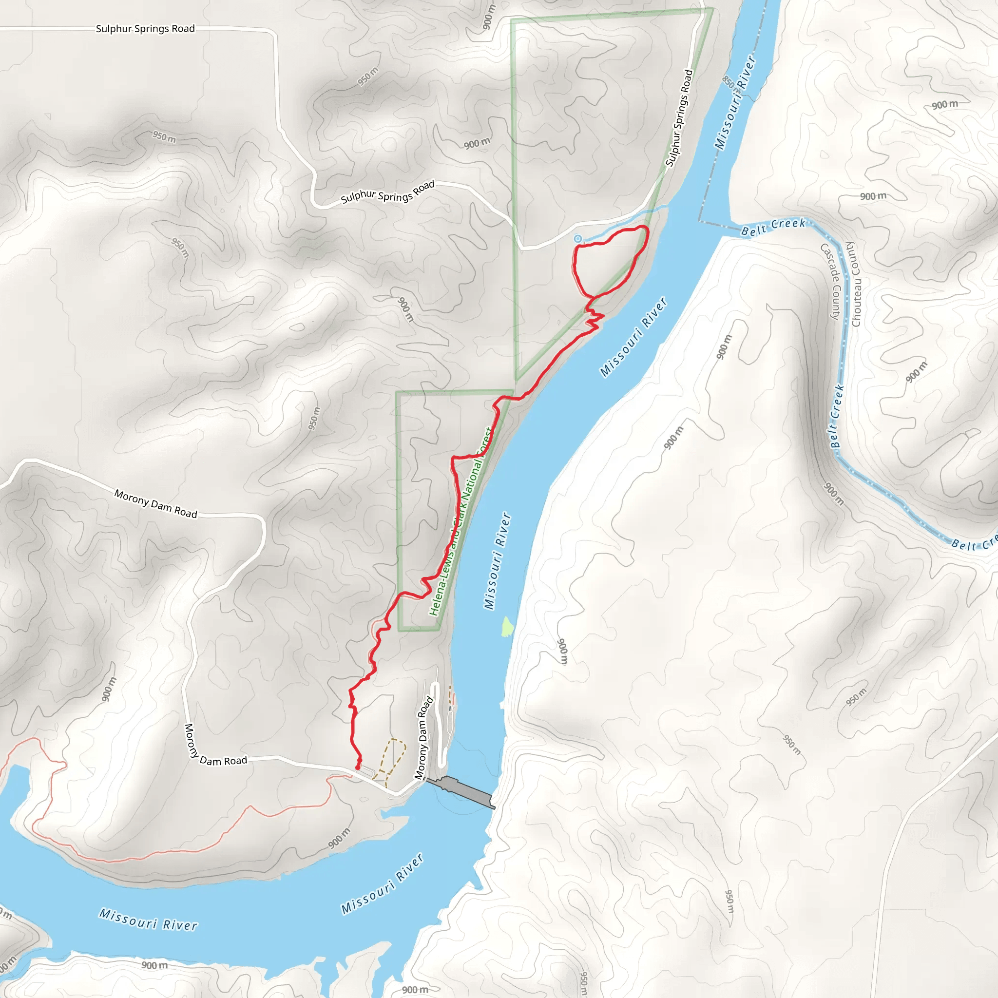Sulphur Springs Trail mobile static map