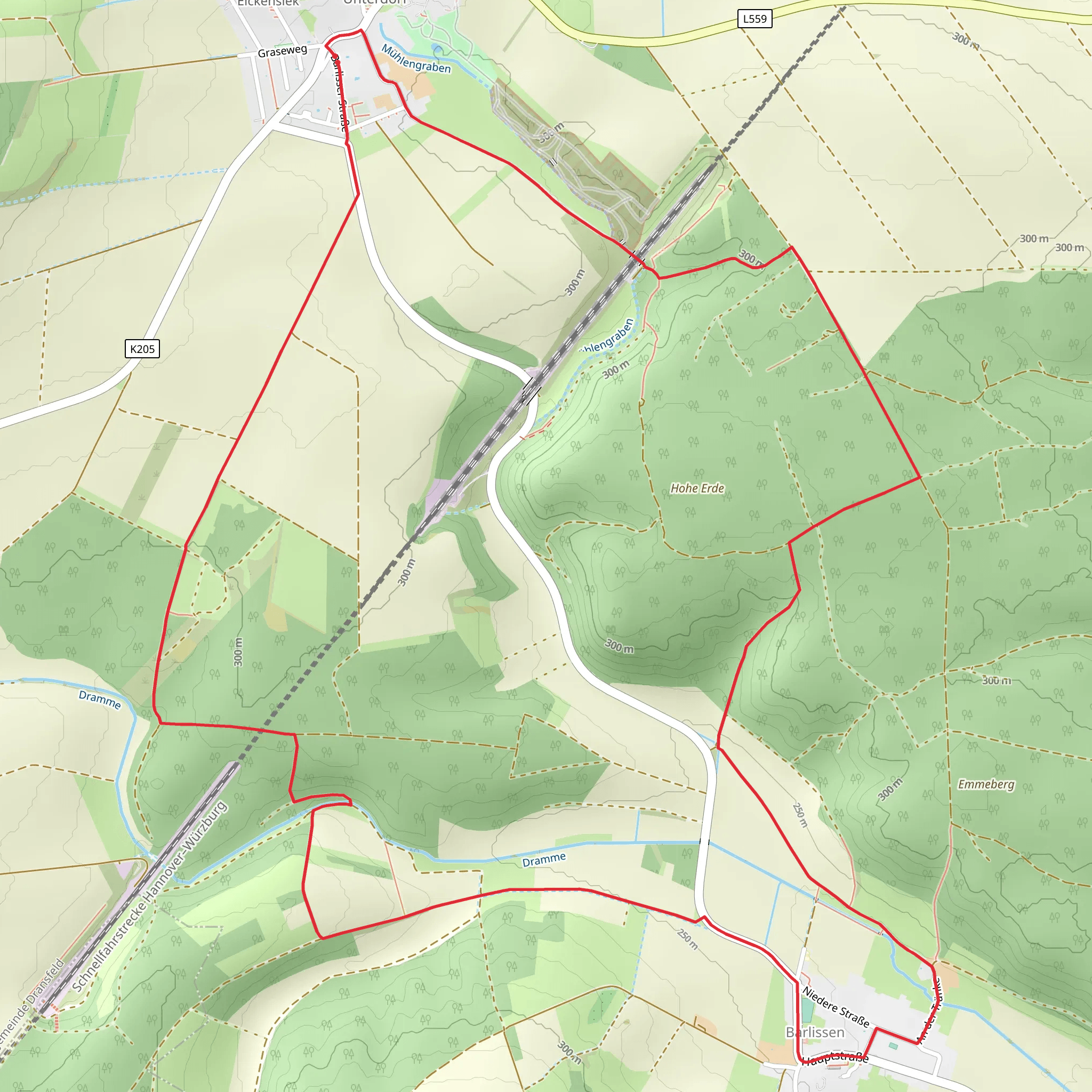 Juehnde and Gaussrunde Loop mobile static map