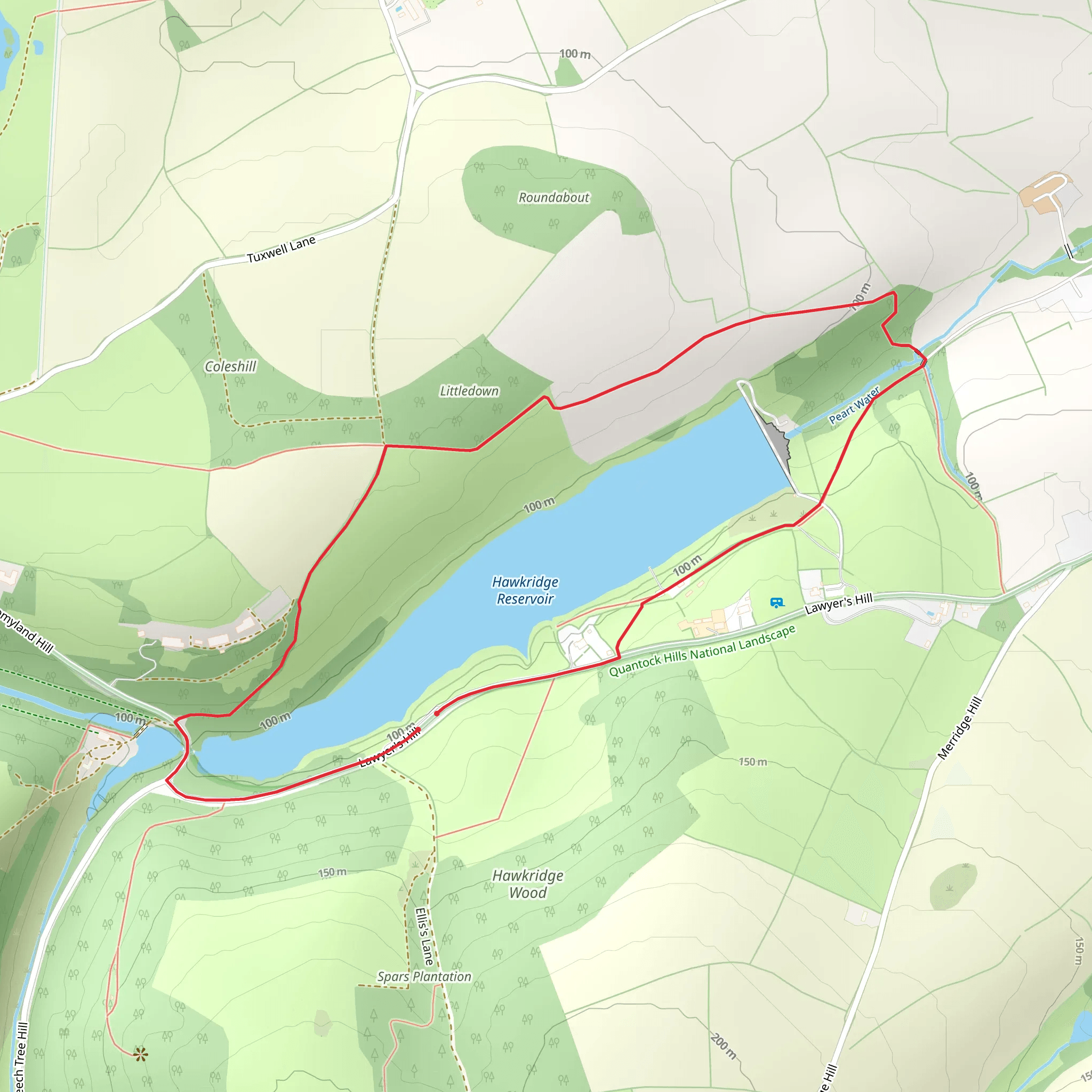 Hawkridge Reservoir mobile static map