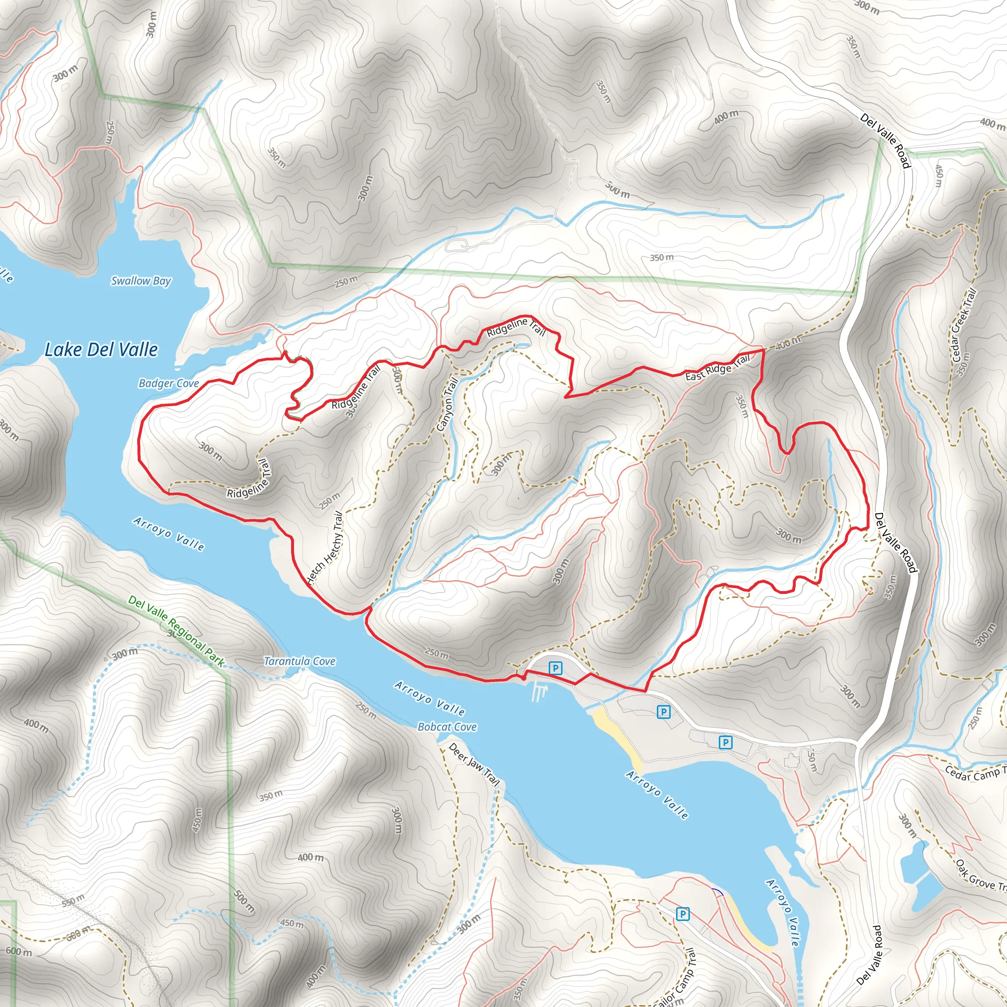 East Shore and East Ridge Trail Loop mobile static map