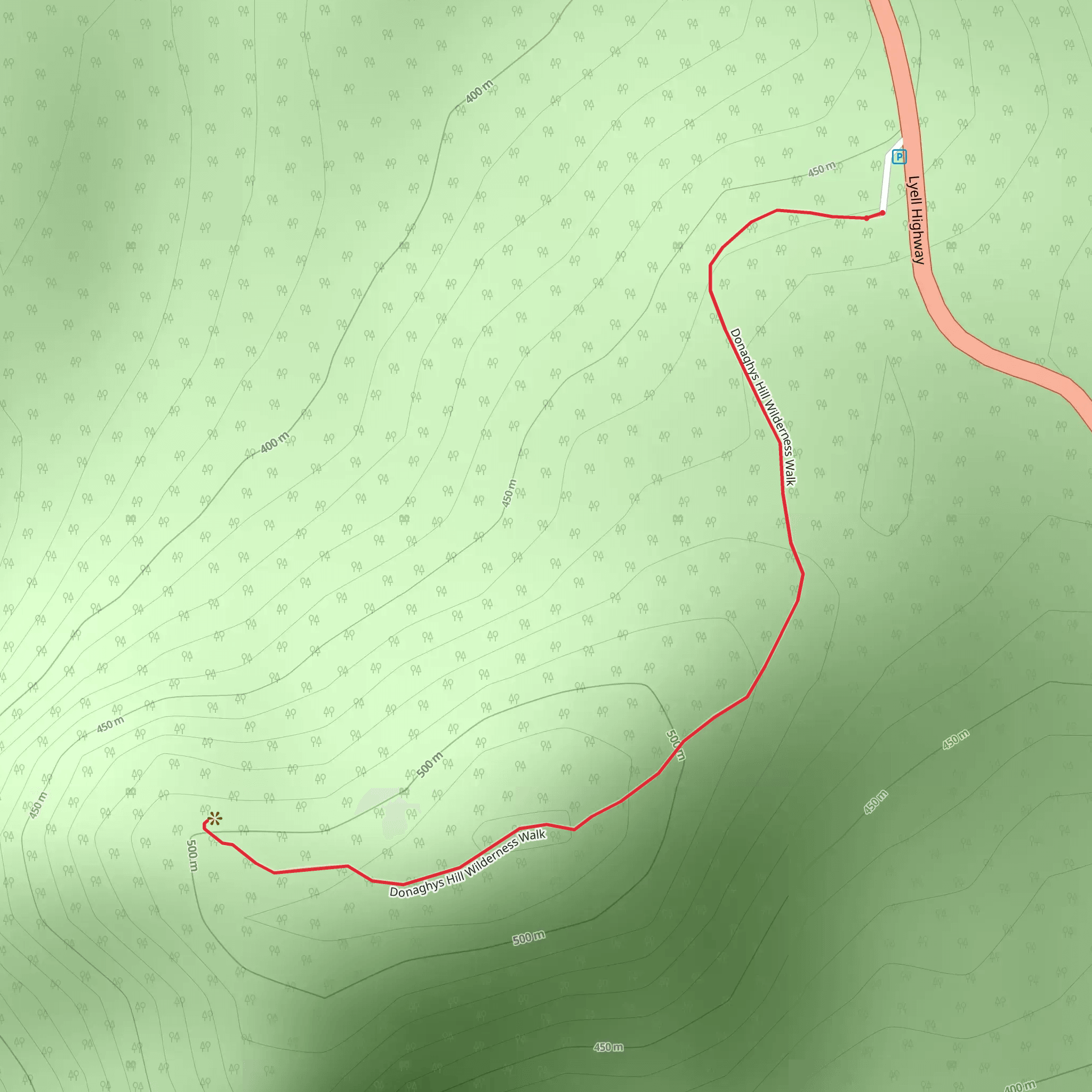 Donaghys Hill Walk mobile static map