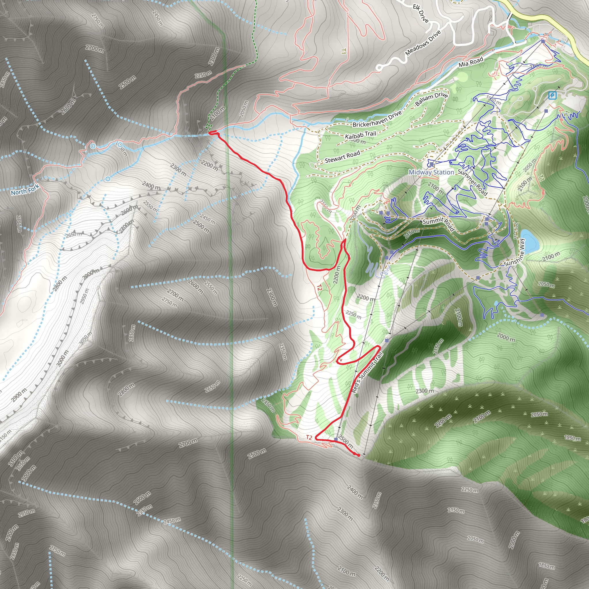 Stewart Falls Upper Trail mobile static map