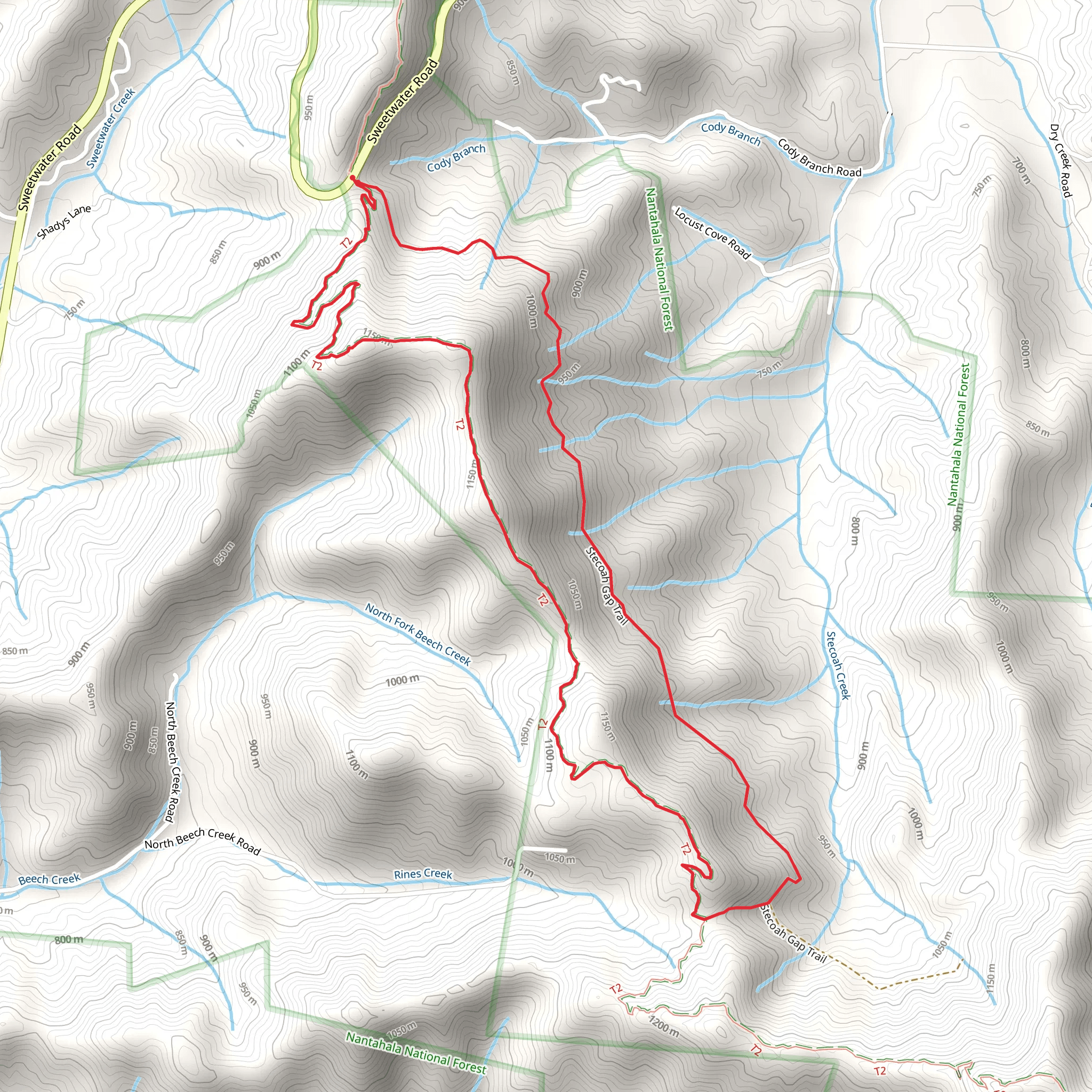 Appalachian, Simp Gap and Stecoah Gap Loop Trail mobile static map