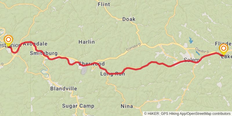 American Discovery Trail - West Virginia stage 19 Map