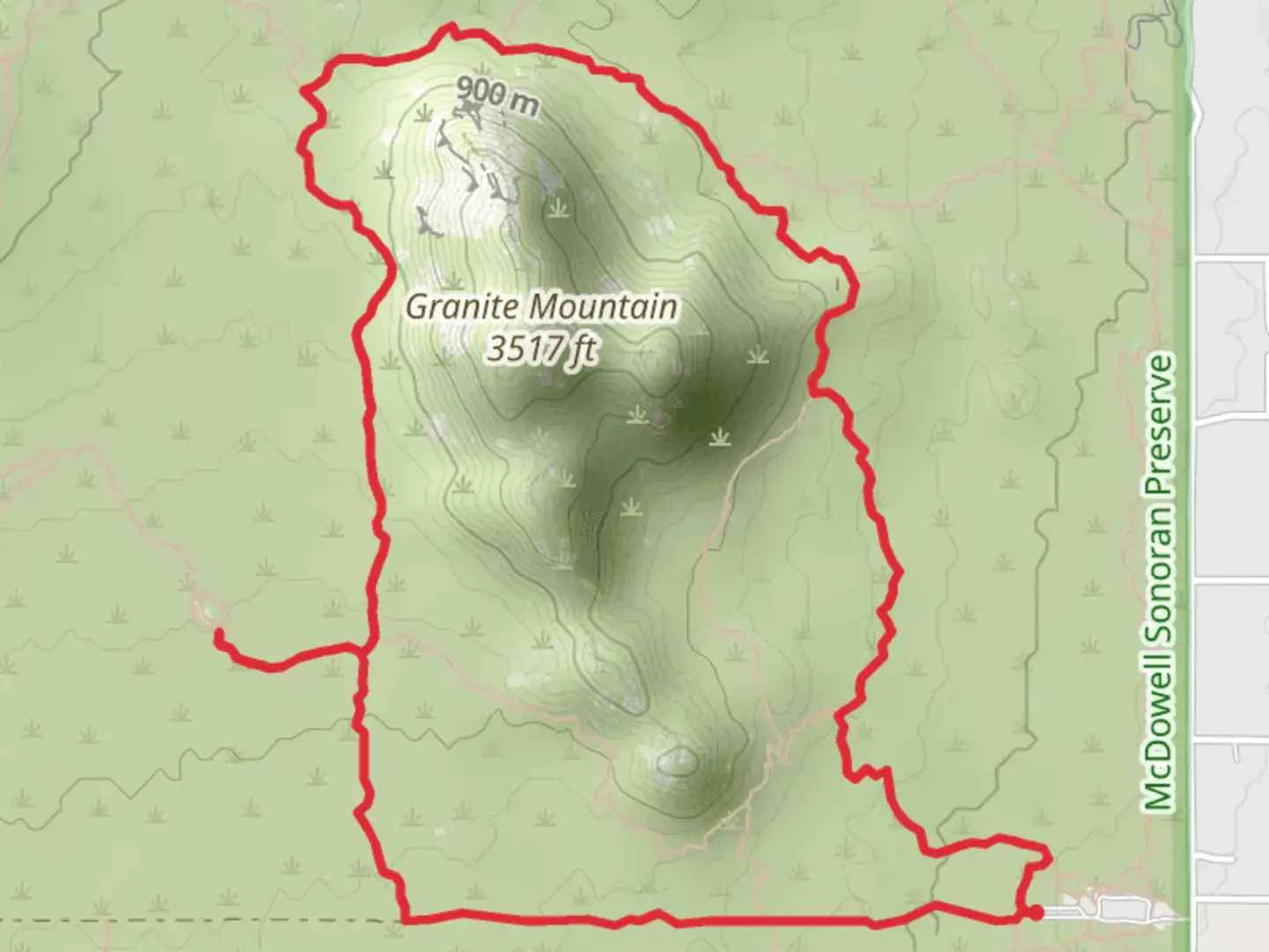 An image depicting the trail Bootlegger, Granite Mountain, Balanced Rock Loop Trail and its surrounding area.