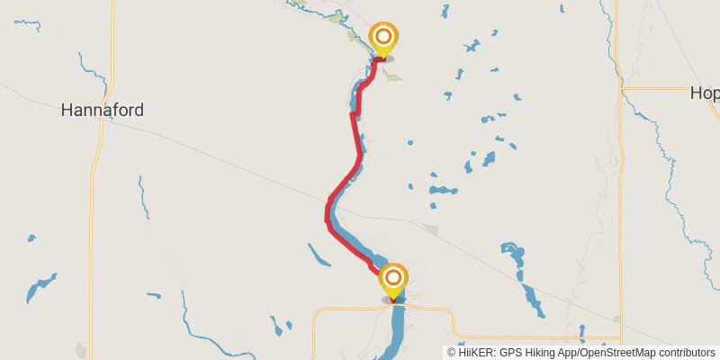 North Country Trail - North Dakota stage 18 Map
