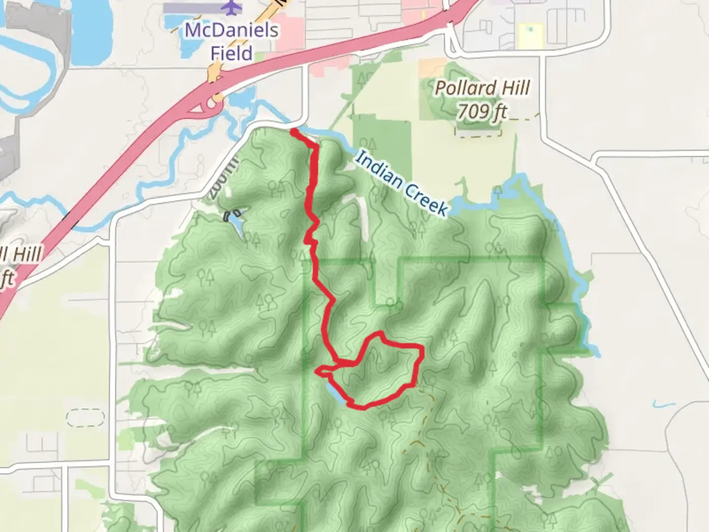 An image depicting the trail Prather Lake Loop Trail and its surrounding area.