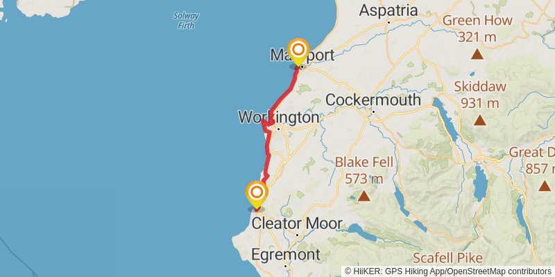 Cumbria Coastal Way stage 11 Map